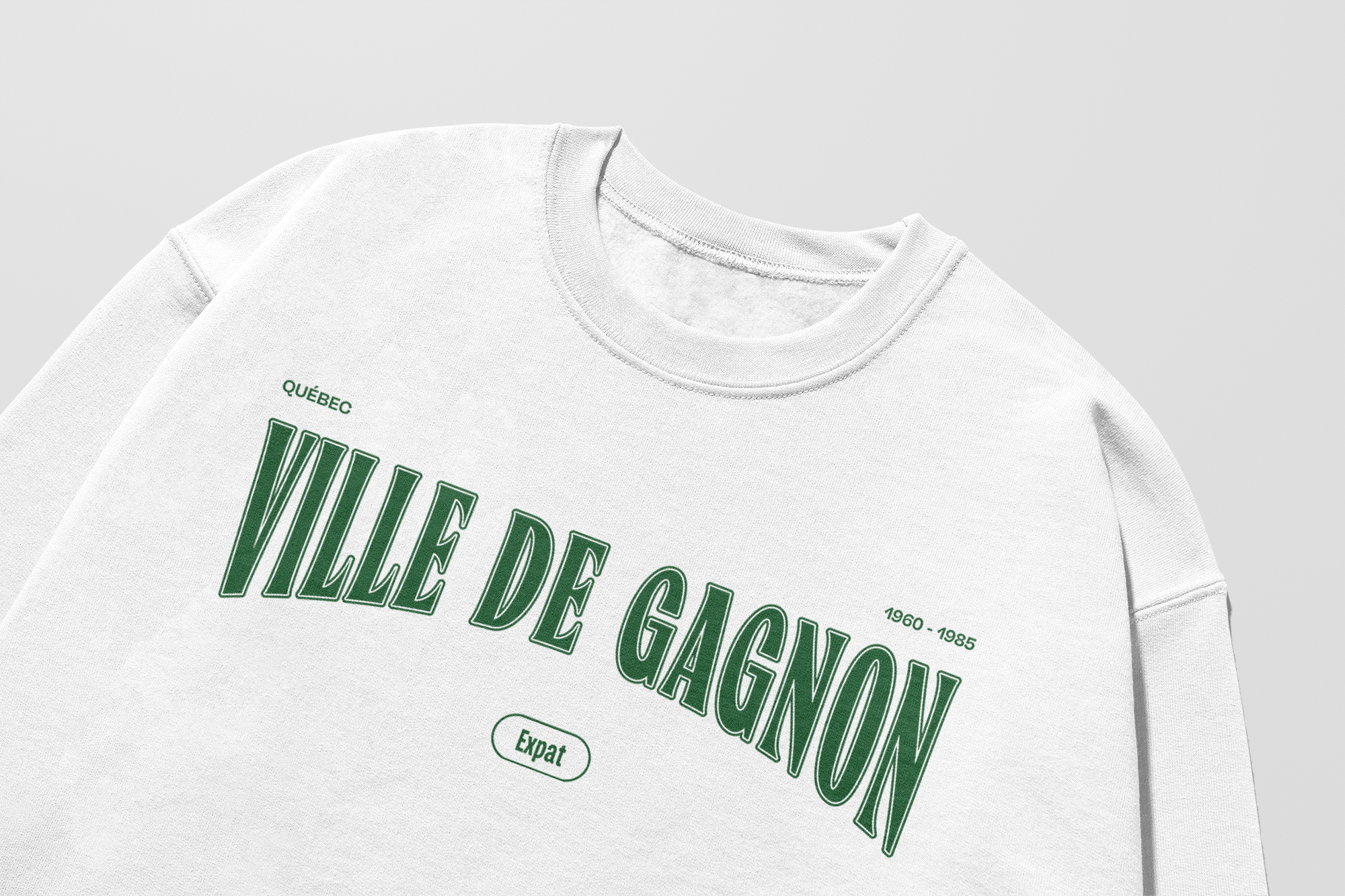 Mon Crew Fit - Ville de Gagnon - Adulte - Vert - Blanc