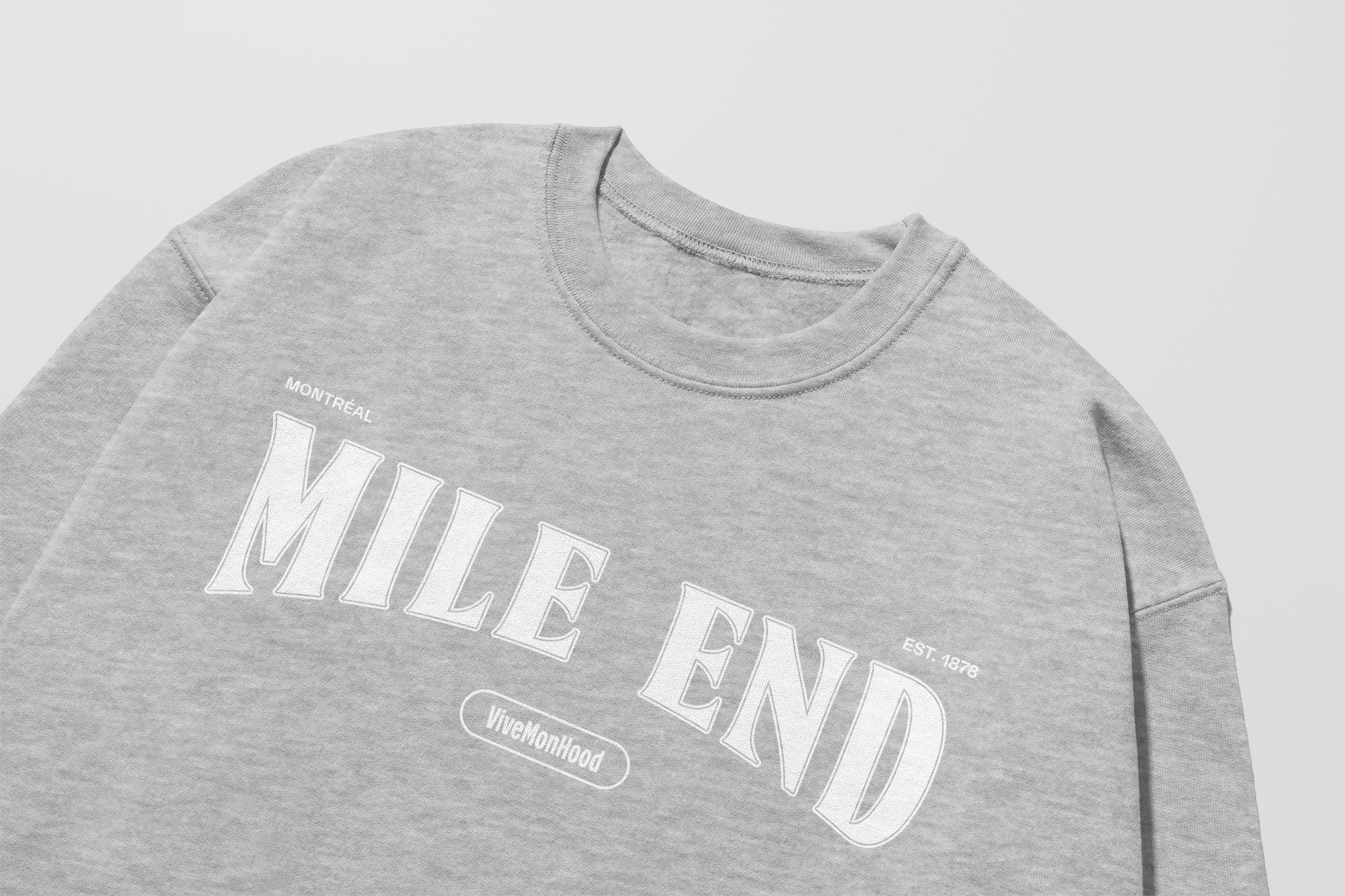 Mon Crew Fit - Enfants - Mile End - Impression en Blanc