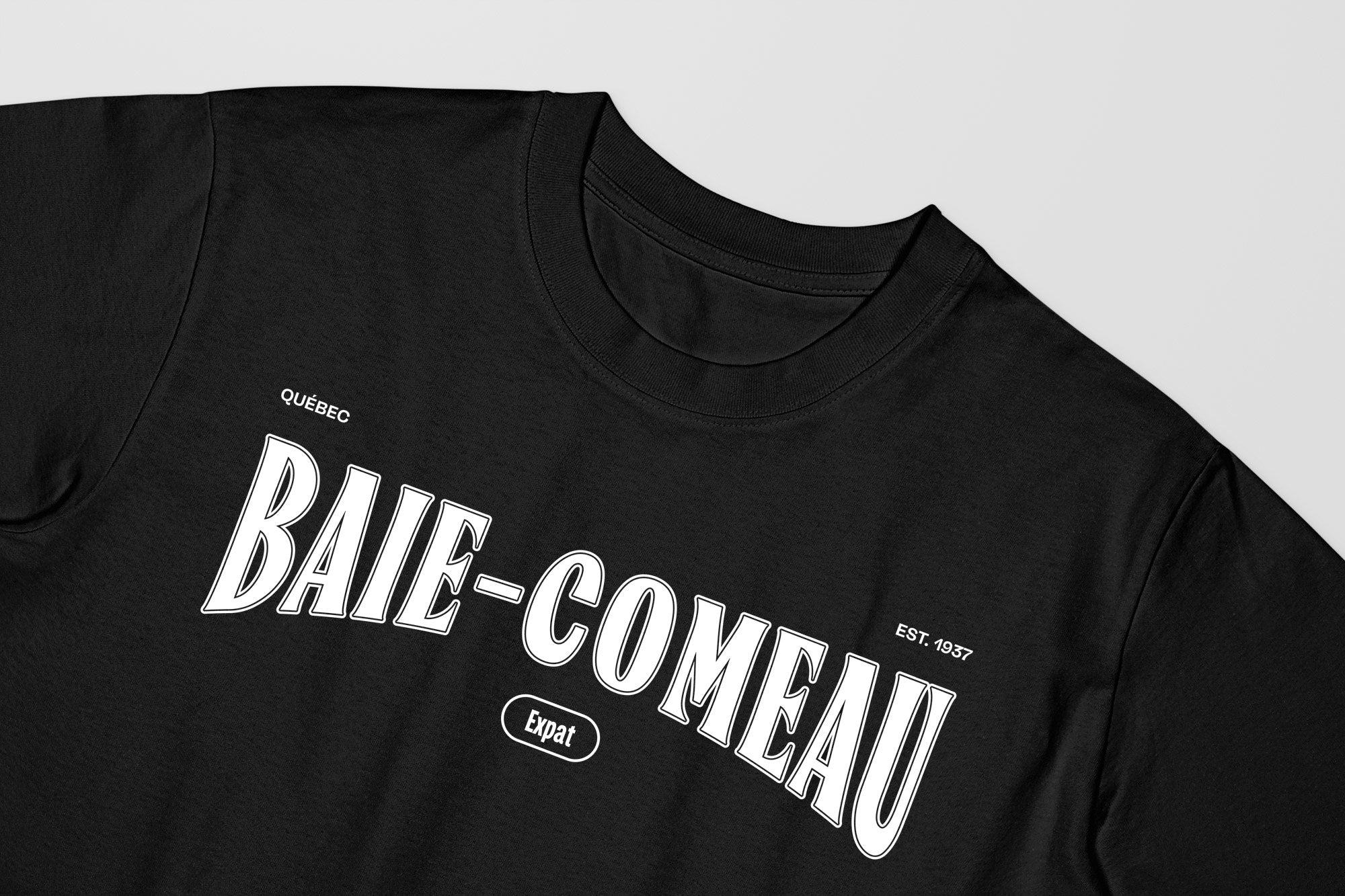 Mon T-Shirt Garçon - Adultes - Baie-Comeau - Impression en Blanc
