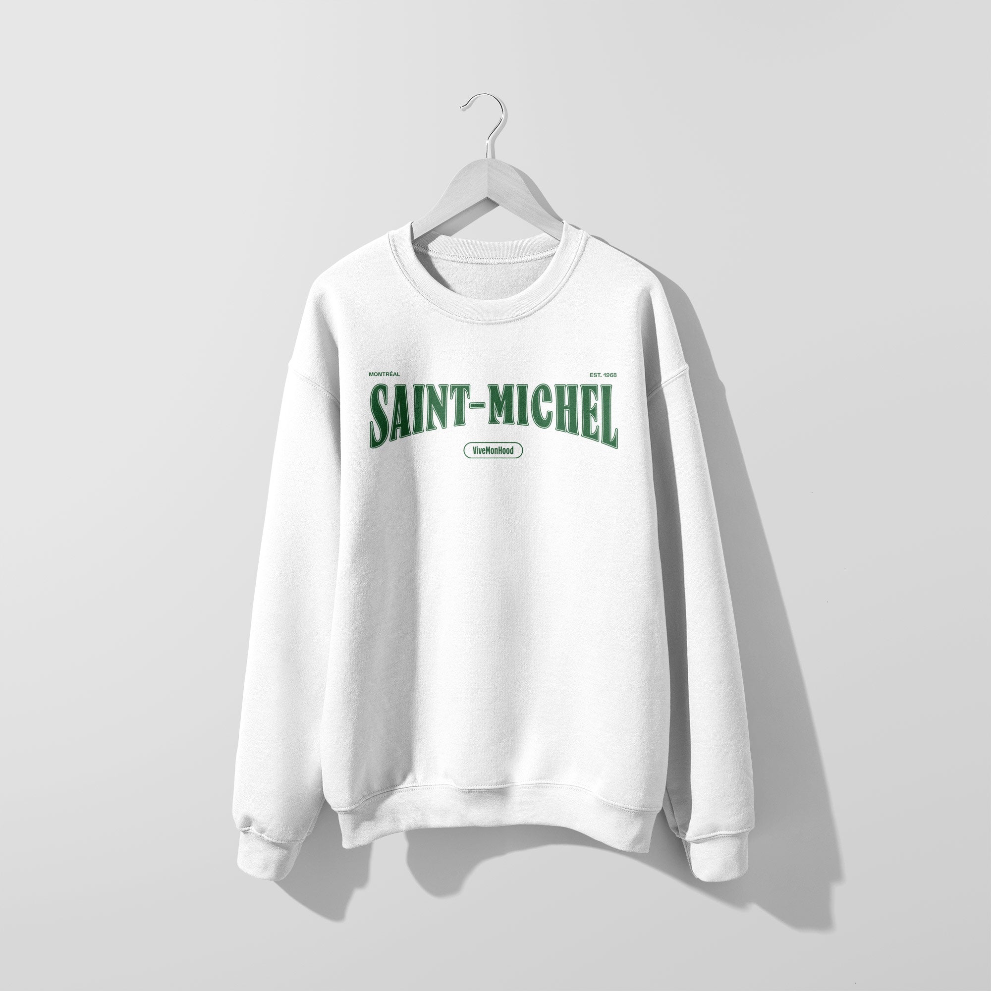 Mon Crew Fit - Adultes - Saint-Michel - Impression en Vert