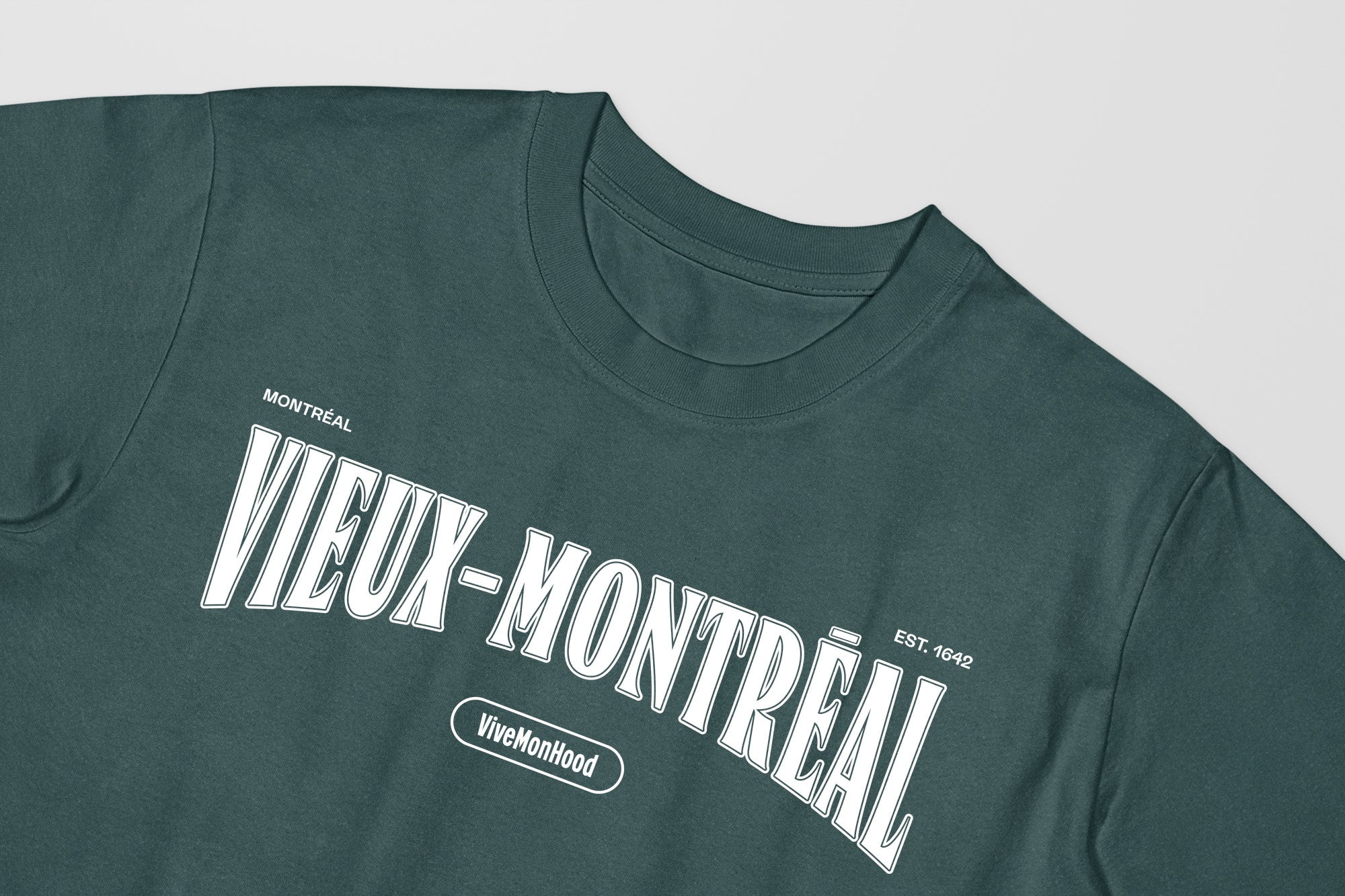 Mon T-Shirt Garçon - Adultes - Vieux-Montréal - Impression en Blanc