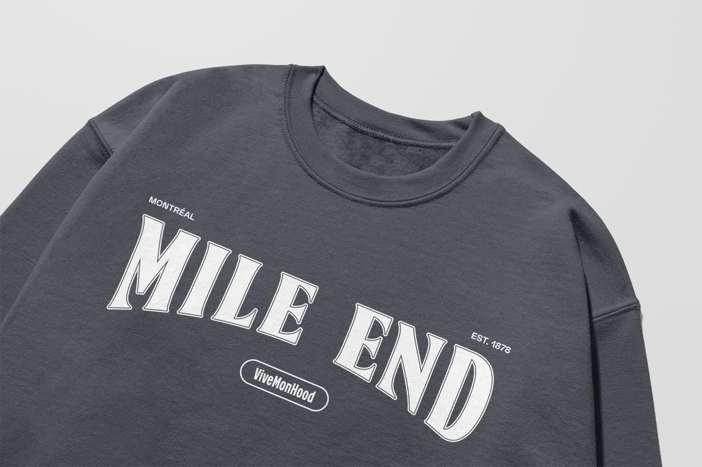 Mon Crew Fit - Enfants - Mile End - Impression en Blanc