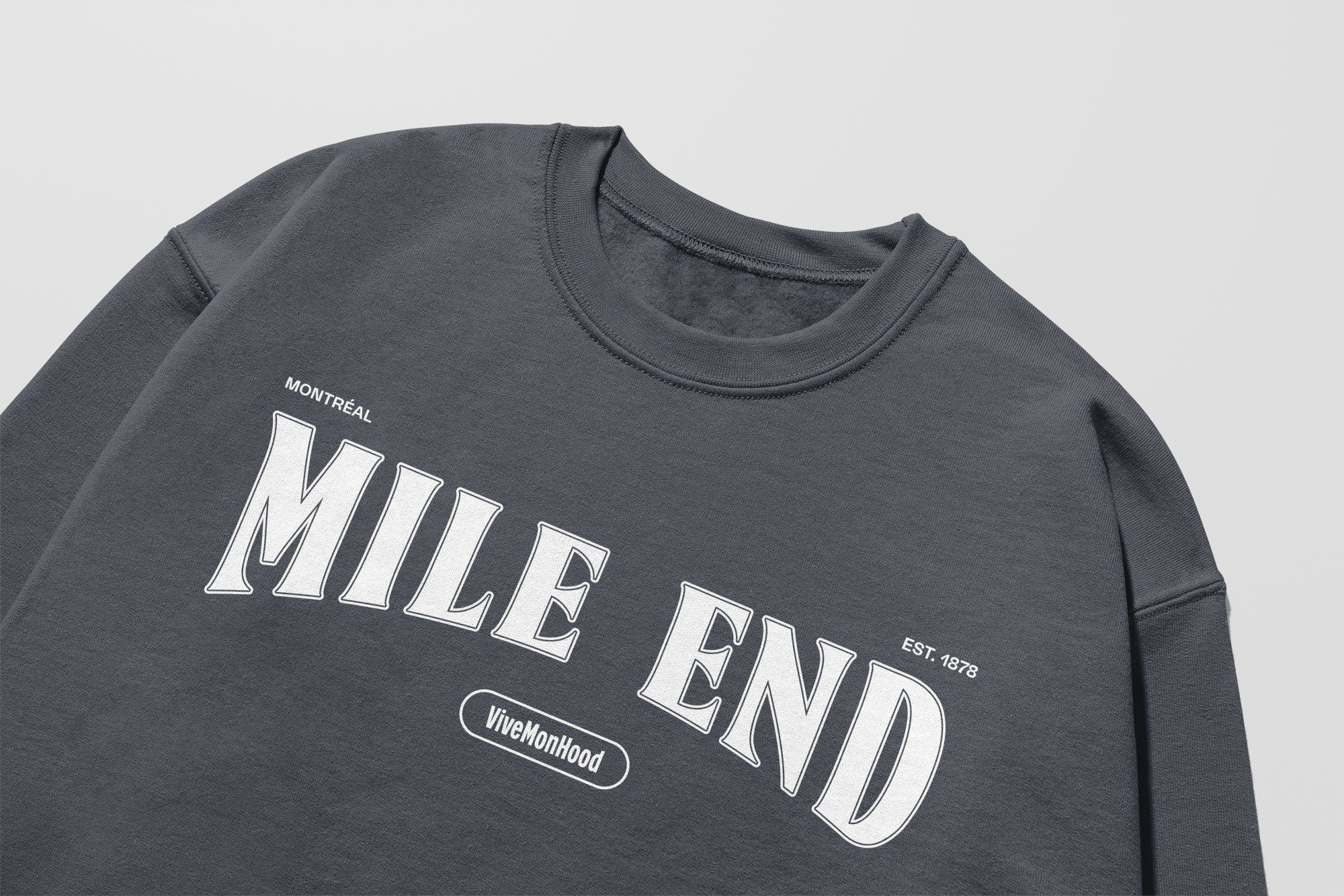 Mon Crew Fit - Enfants - Mile End - Impression en Blanc