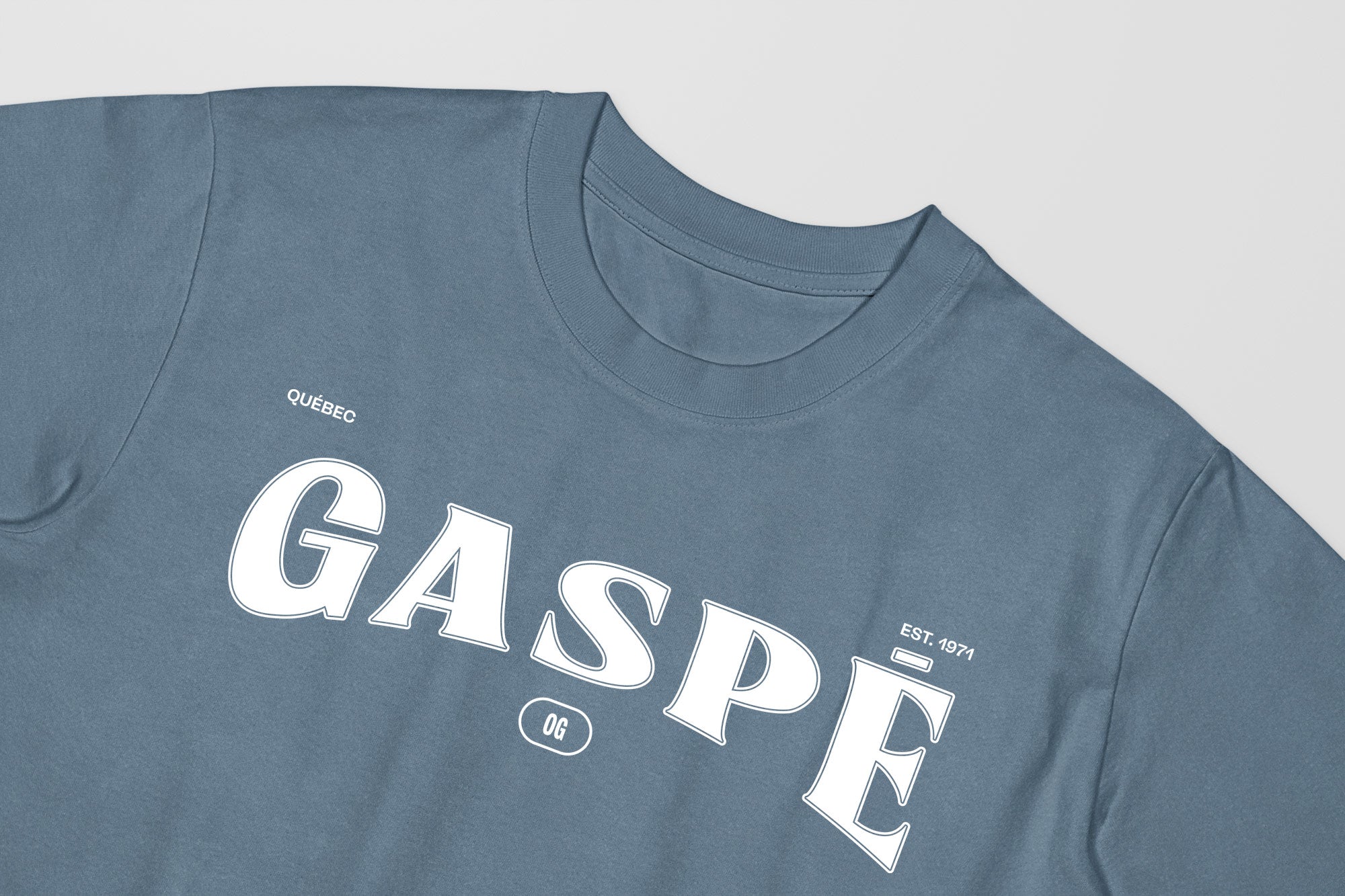 Mon T-Shirt Garçon - Adultes - Gaspé - Impression en Blanc