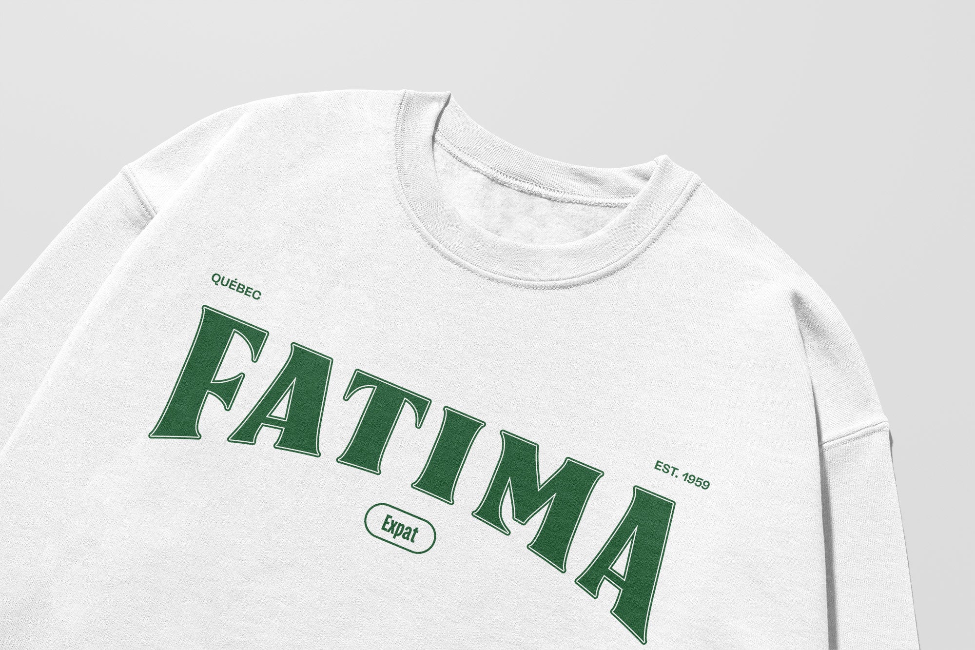 Mon Crew Fit - Adultes - Fatima - Impression en Vert