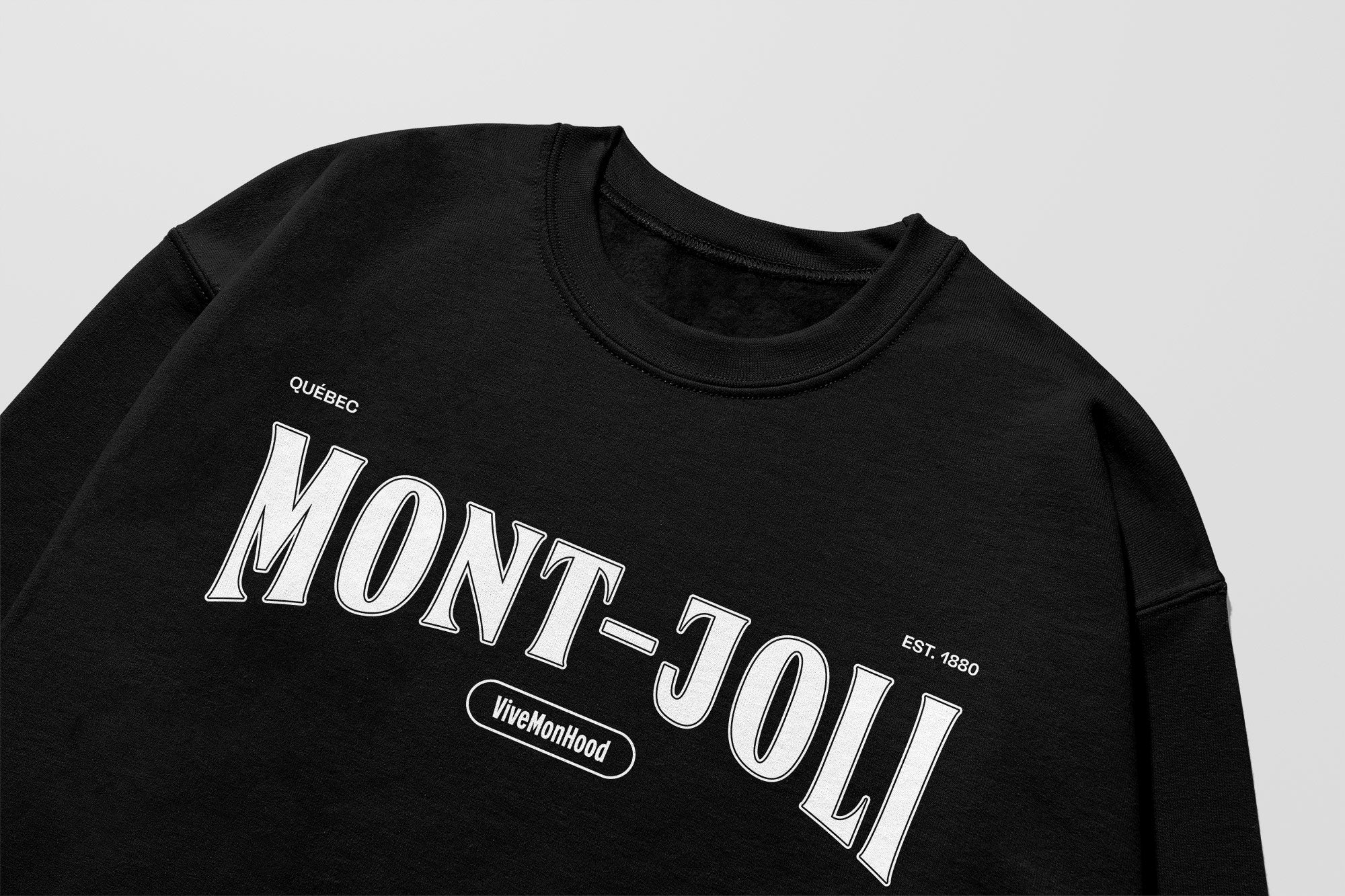 Mon Crew Confort - Adultes - Mont-Joli - Impression en Blanc