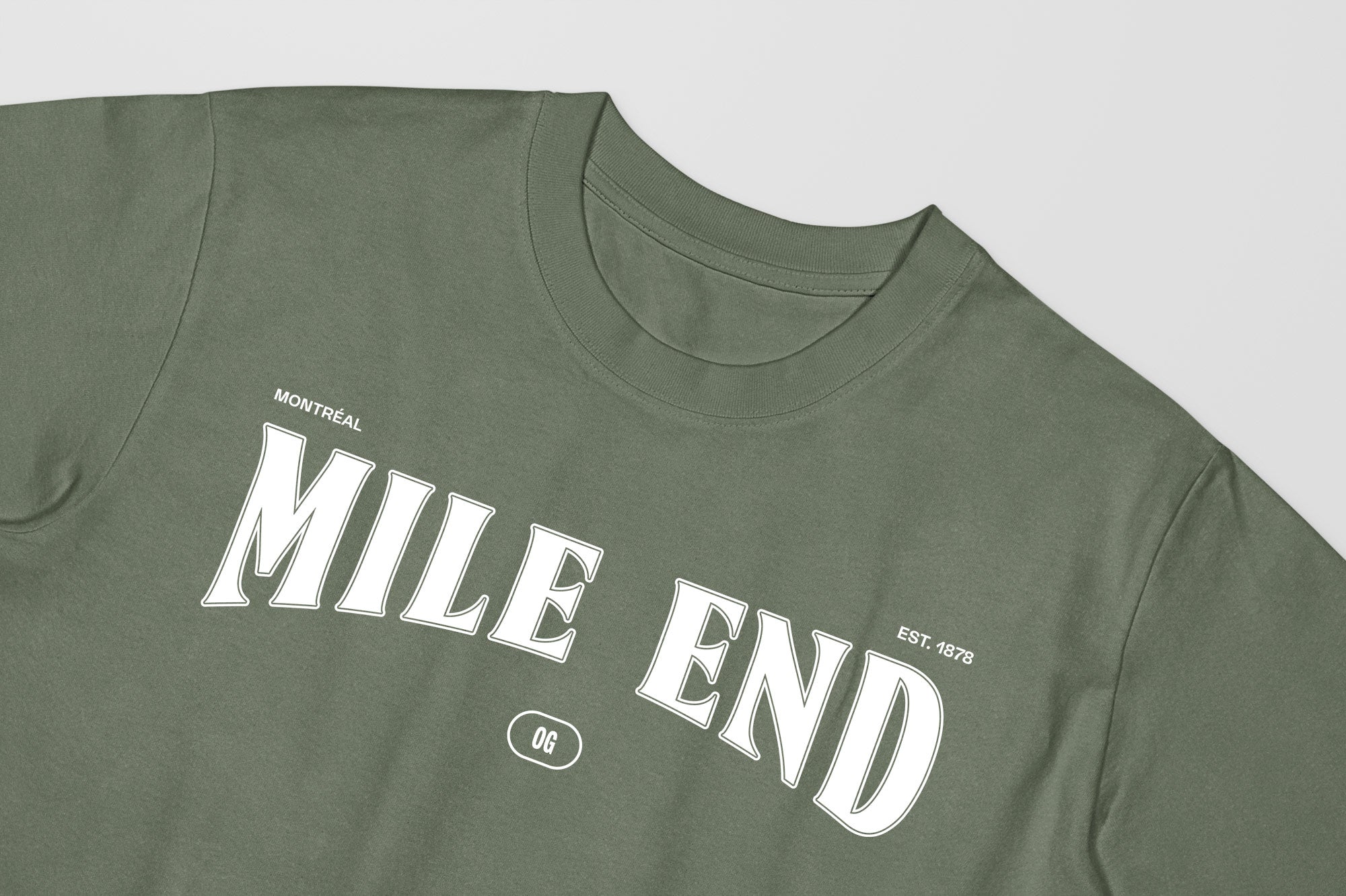 Mon T-Shirt Garçon - Adultes - Mile End - Impression en Blanc