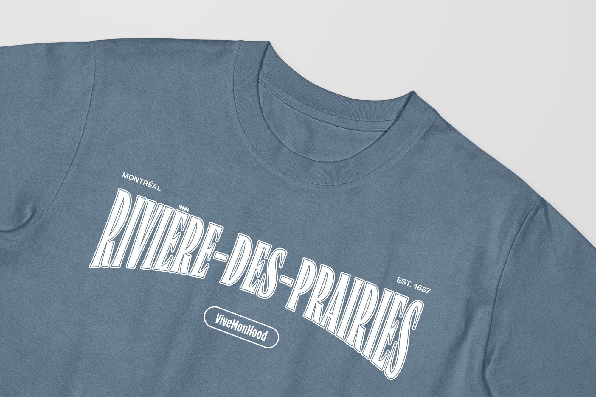 Mon T-Shirt Garçon - Adultes - Riviere-Des-Prairies - Impression en Blanc