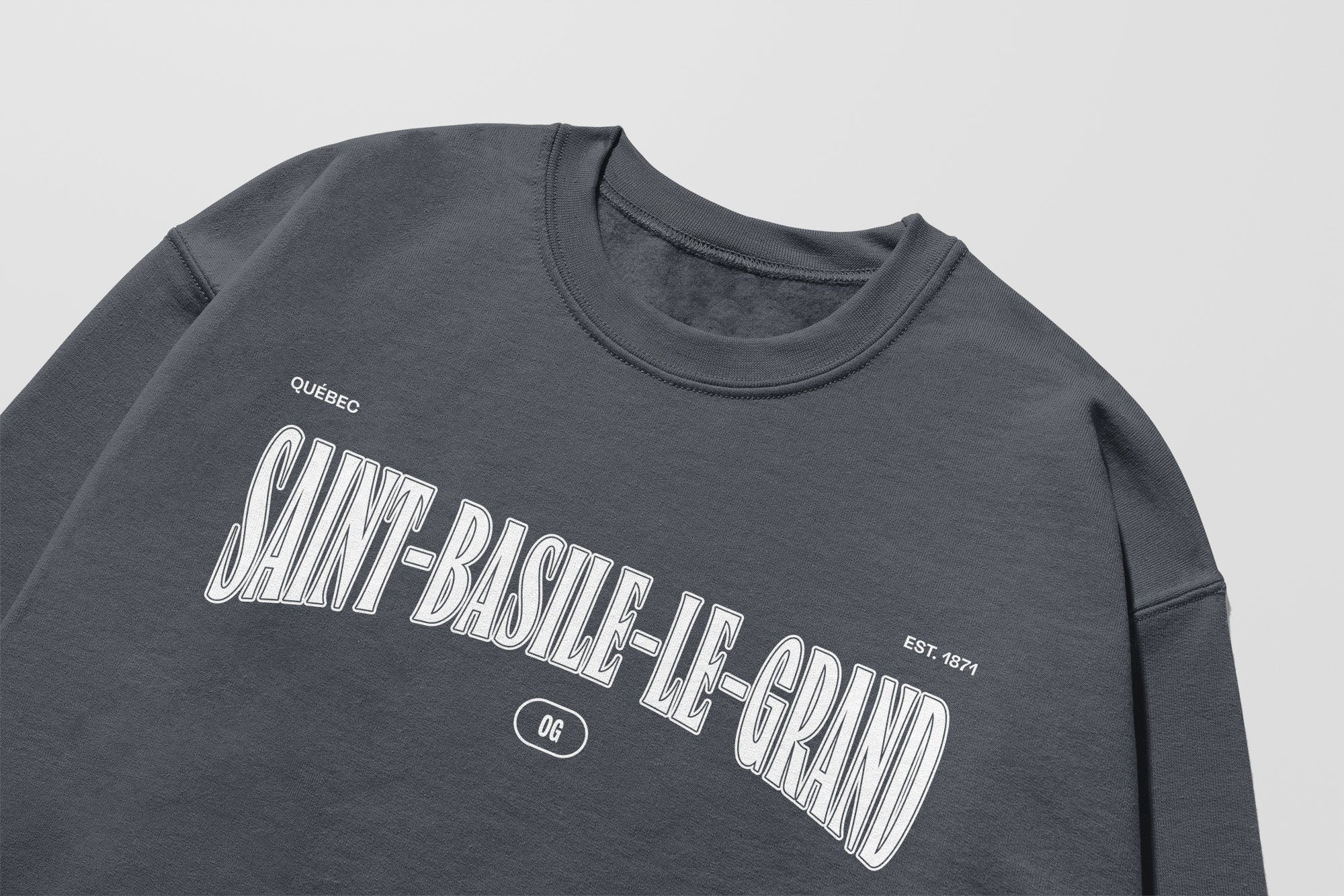 Mon Crew Fit - Enfants - Saint-Basile-Le-Grand - Impression en Blanc