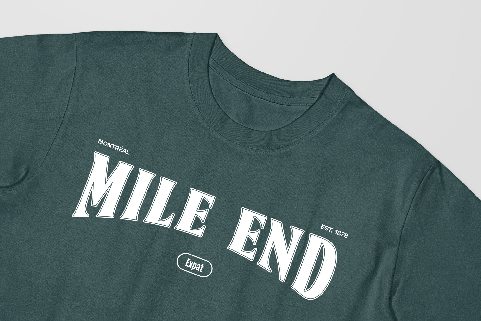 Mon T-Shirt Garçon - Adultes - Mile End - Impression en Blanc