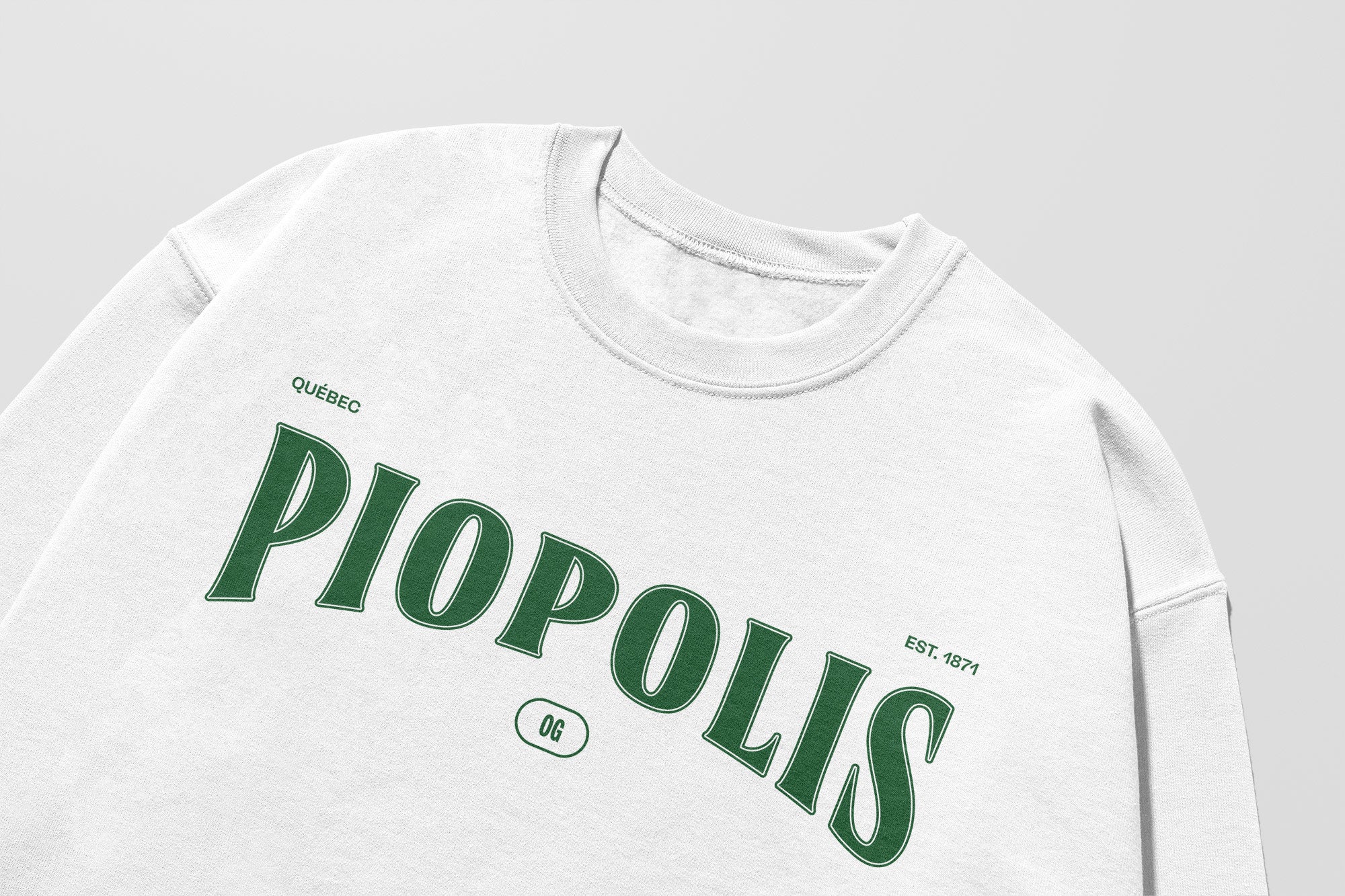Mon Crew Fit - Adultes - Piopolis - Impression en Vert