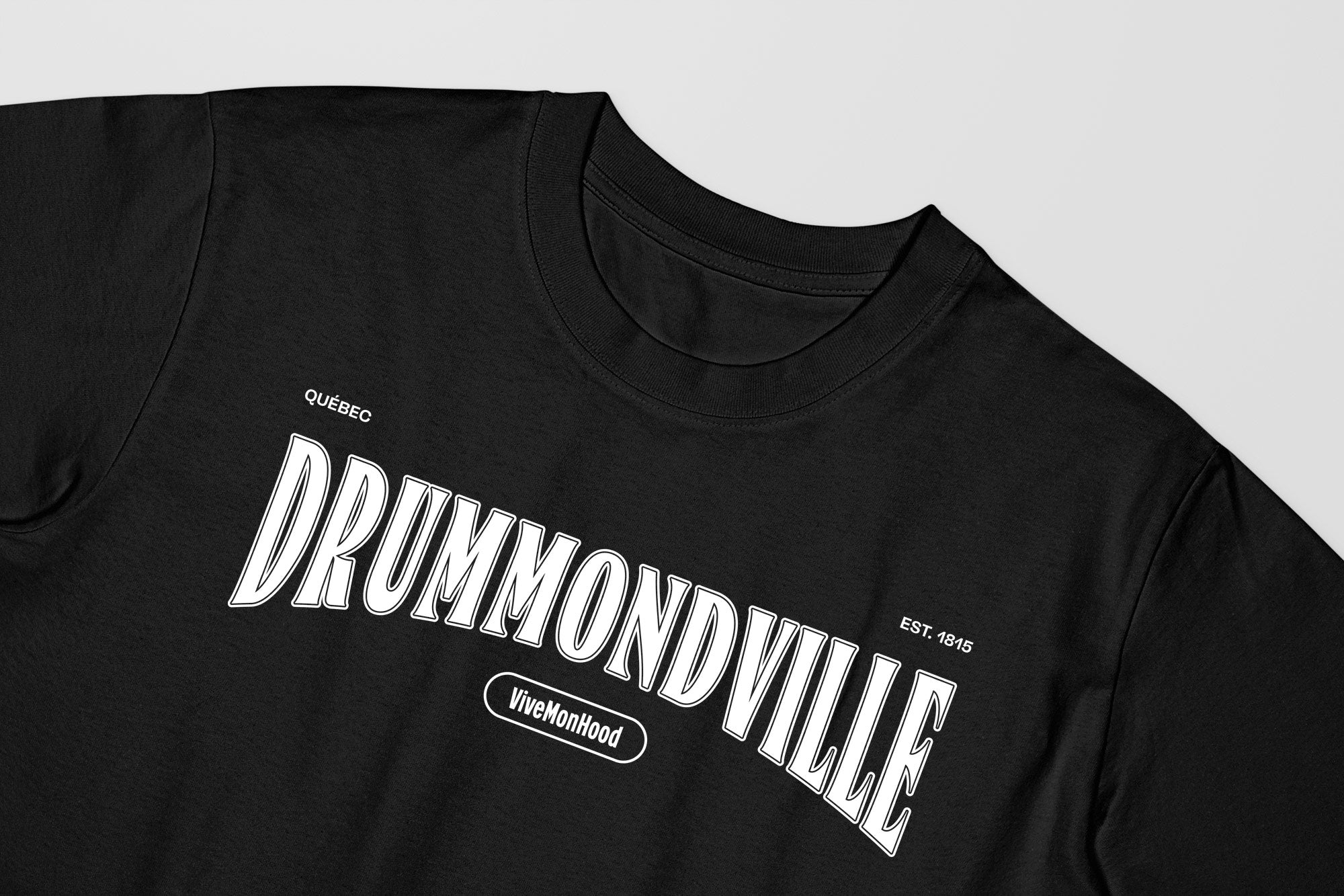 Mon T-Shirt Garçon - Adultes - Drummondville - Impression en Blanc