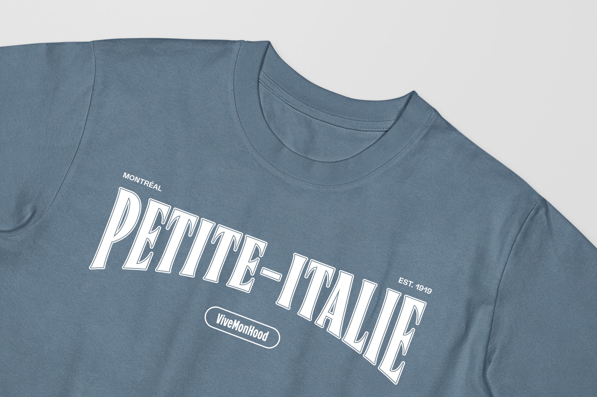 Mon T-Shirt Garçon - Adultes - Petite-Italie - Impression en Blanc