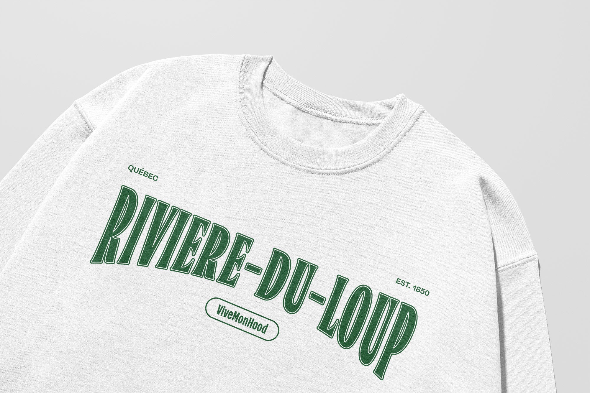 Mon Crew Fit - Adultes - Rivière-du-Loup - Impression en Vert