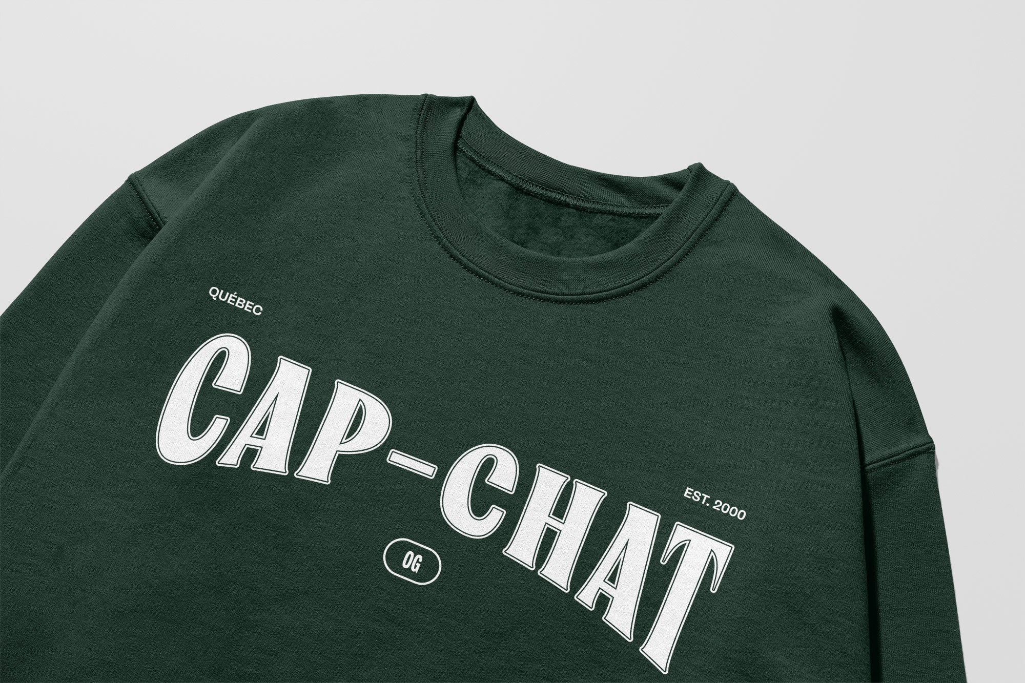 Mon Crew Confort - Adultes - Cap-Chat - Impression en Blanc