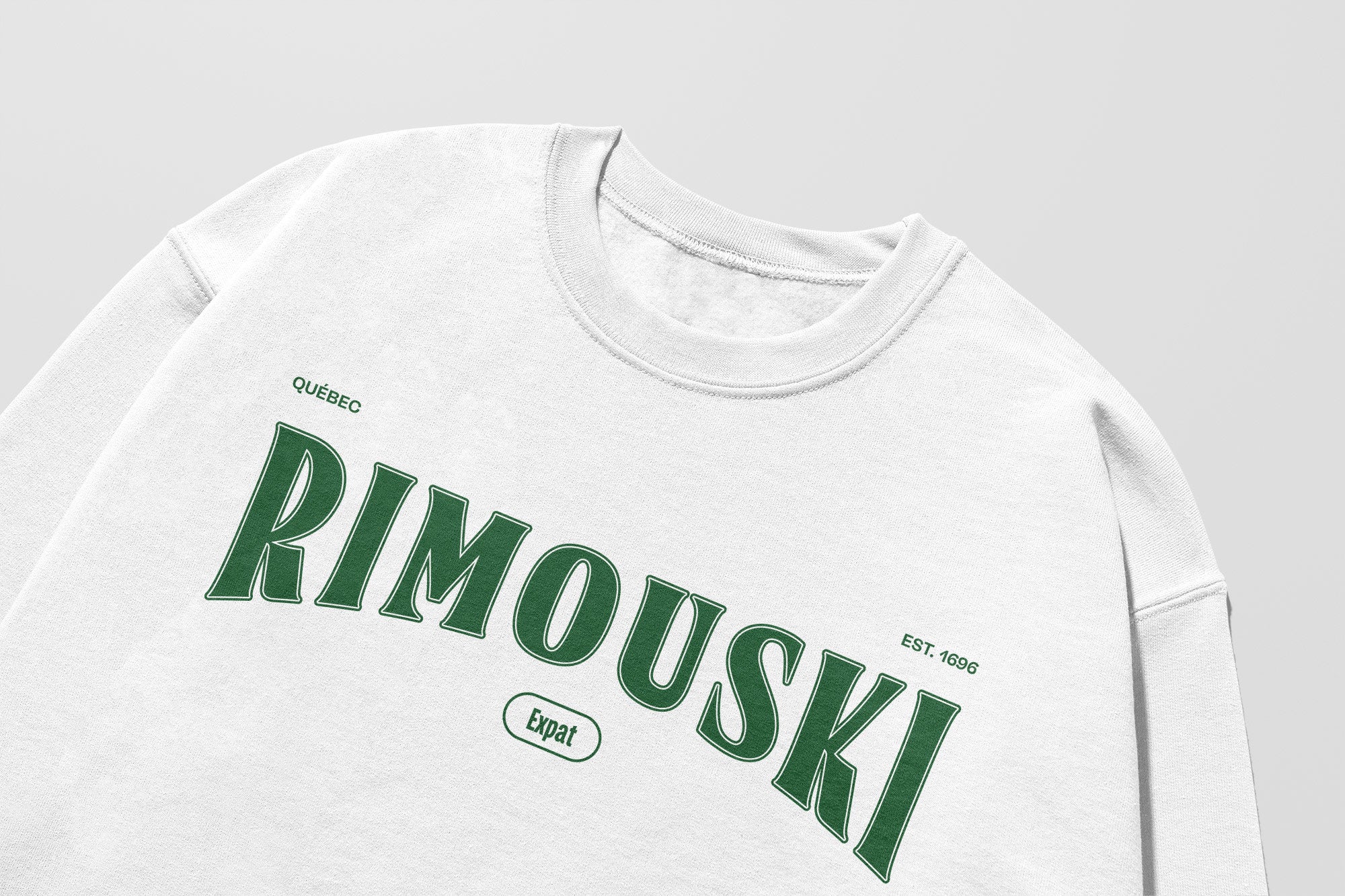 Mon Crew Fit - Adultes - Rimouski - Impression en Vert