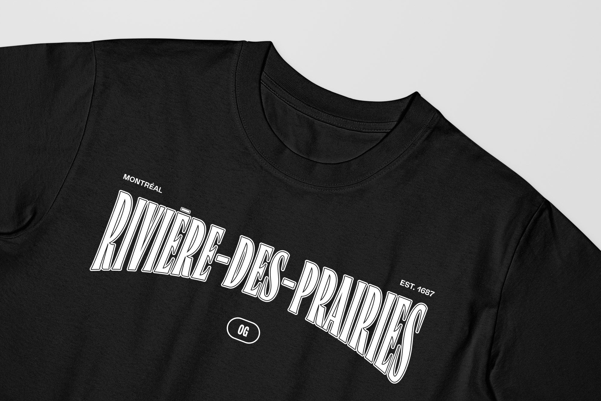 Mon T-Shirt Garçon - Adultes - Riviere-Des-Prairies - Impression en Blanc