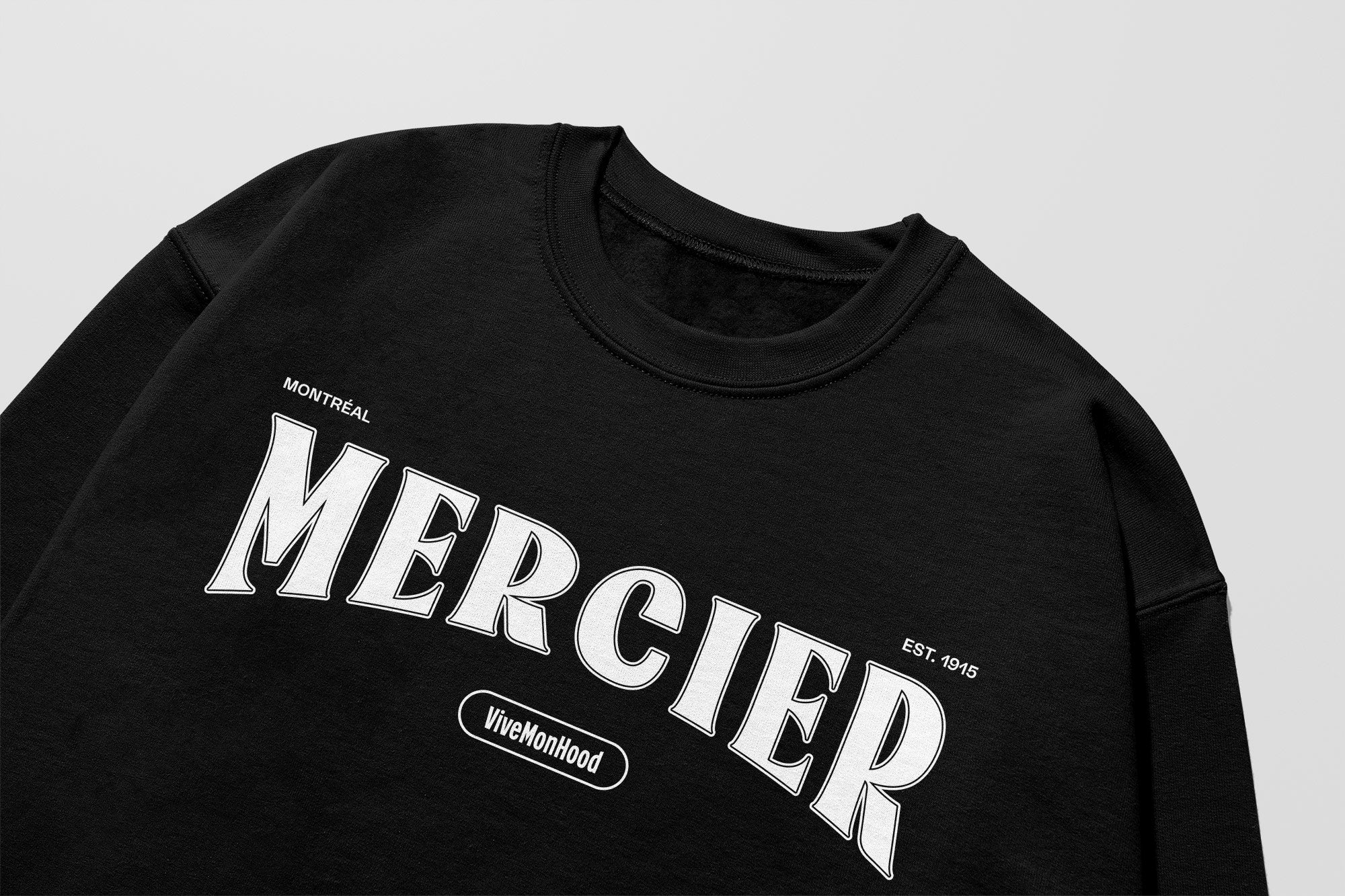 Mon Crew Confort - Adultes - Mercier - Impression en Blanc