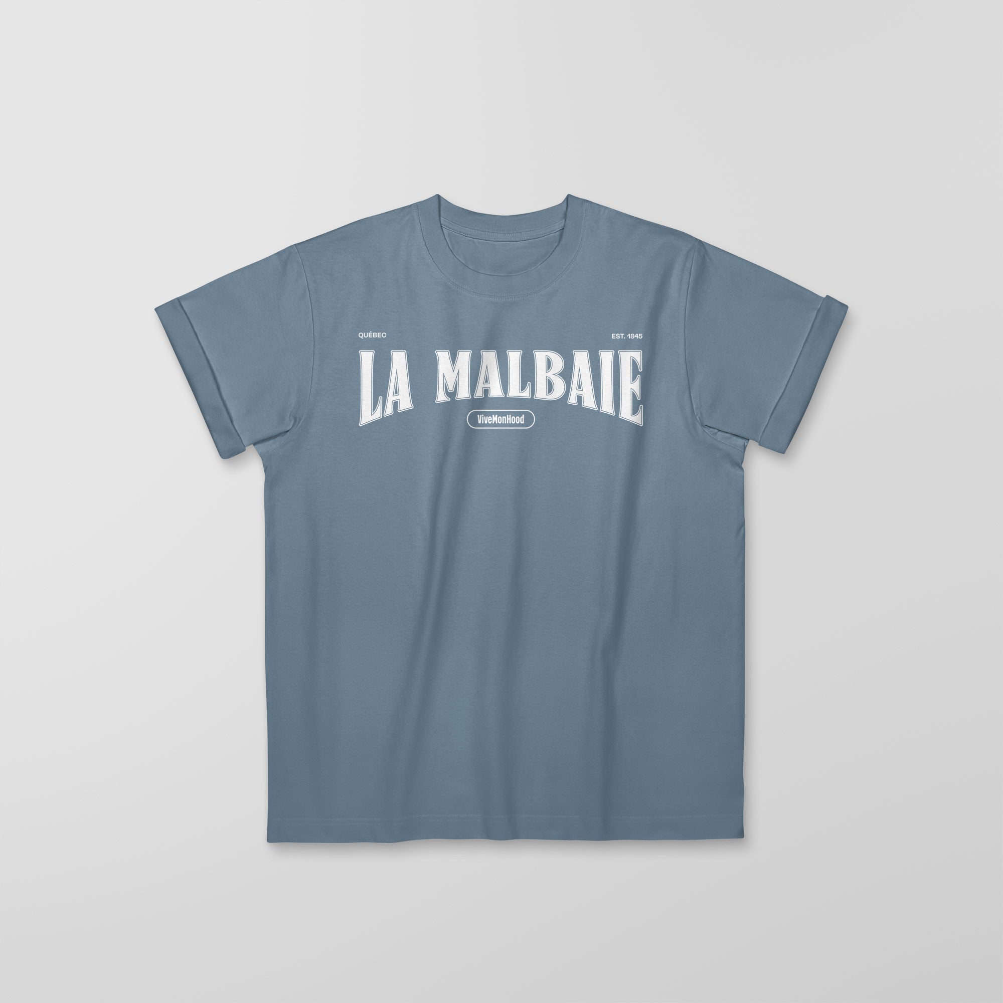 Mon T-Shirt Garçon - Adultes - La Malbaie - Impression en Blanc