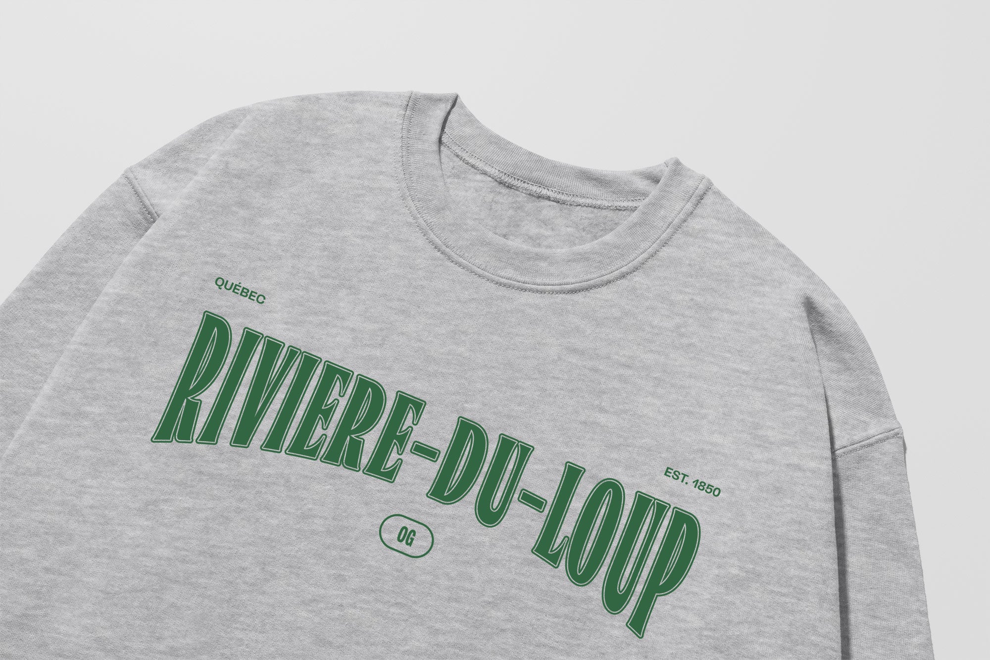 Mon Crew Fit - Adultes - Rivière-du-Loup - Impression en Vert