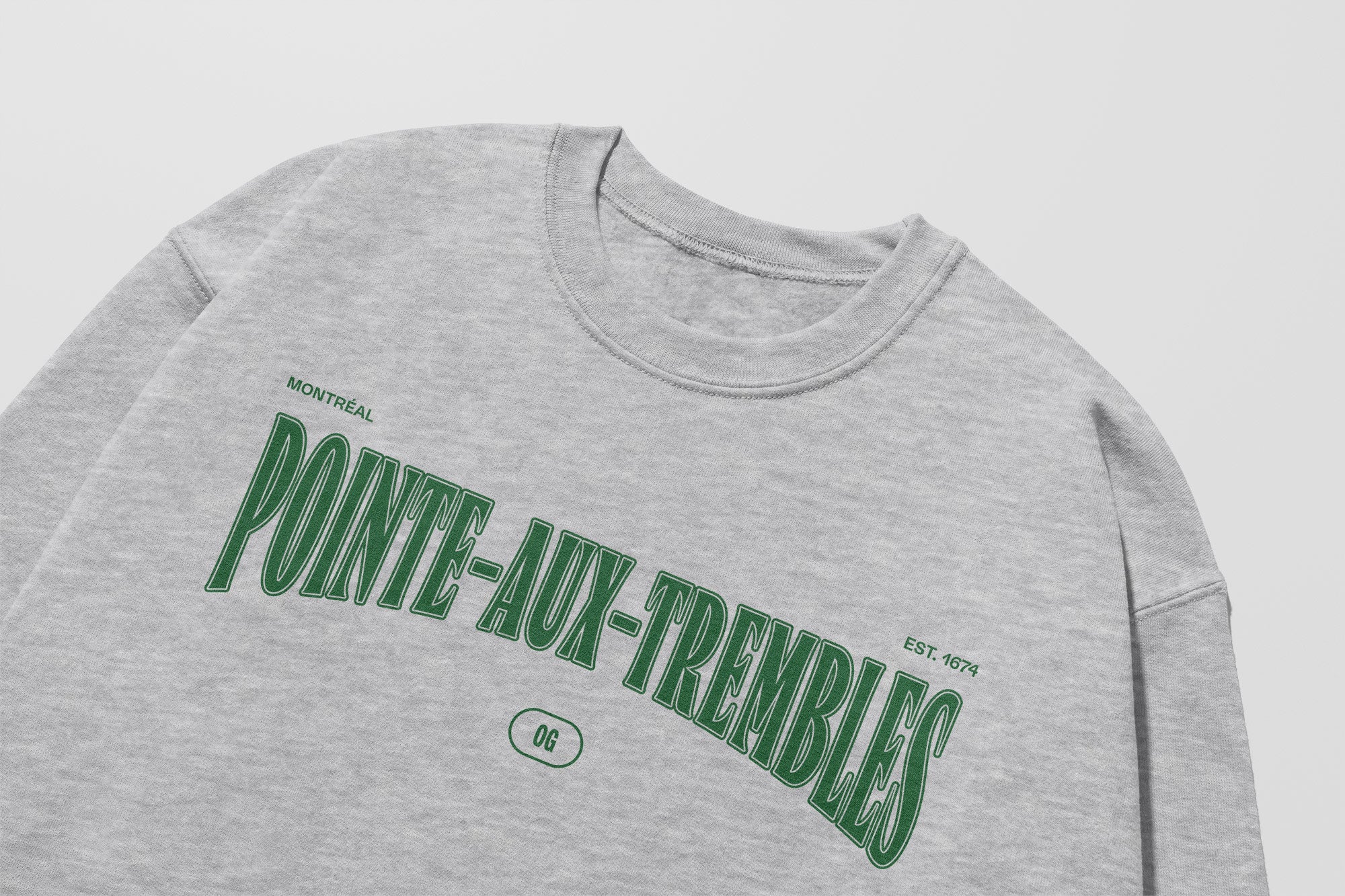 Mon Crew Fit - Adultes - Pointe-aux-Trembles - Impression en Vert