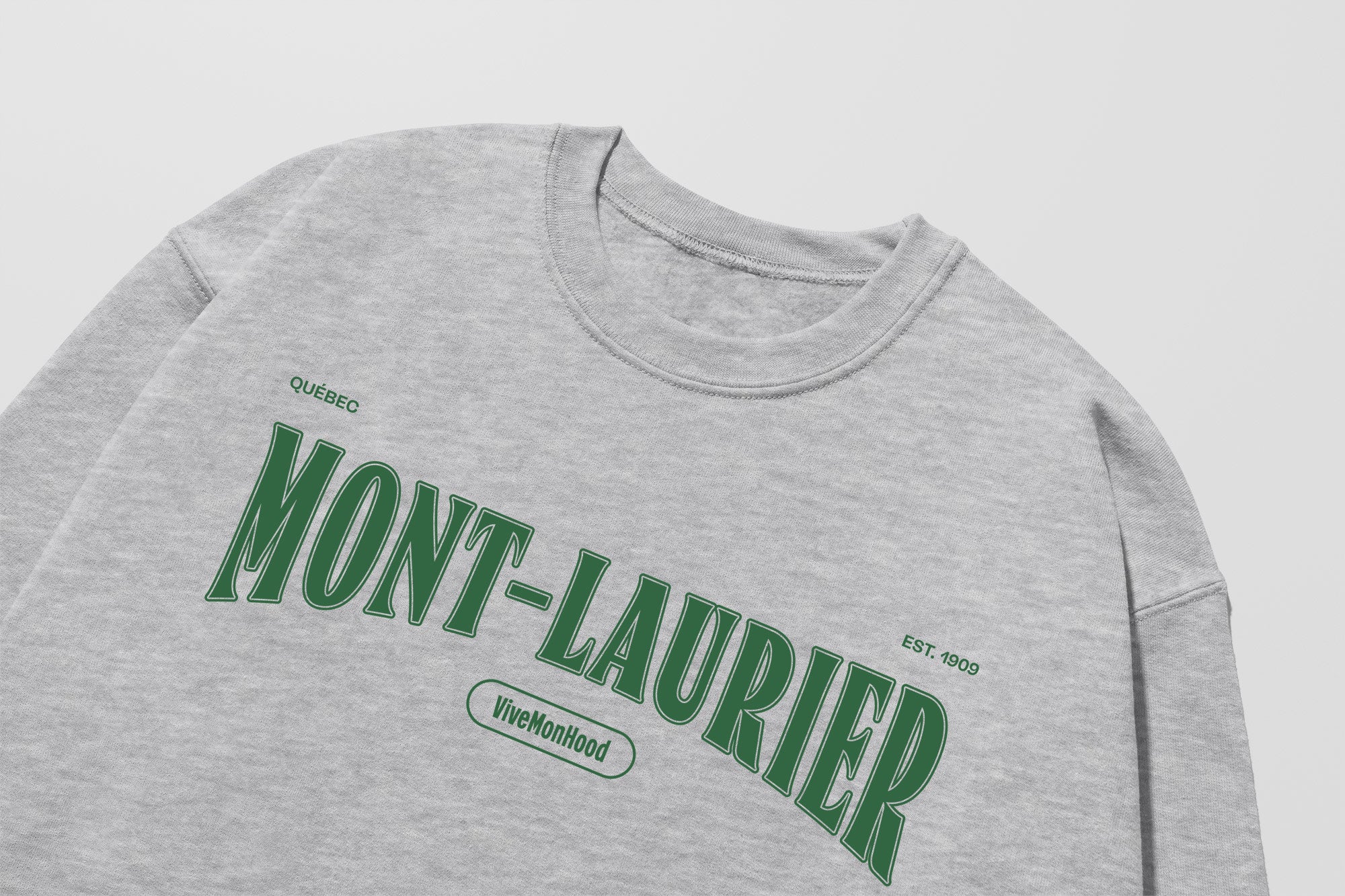 Mon Crew Fit - Adultes - Mont-Laurier - Impression en Vert
