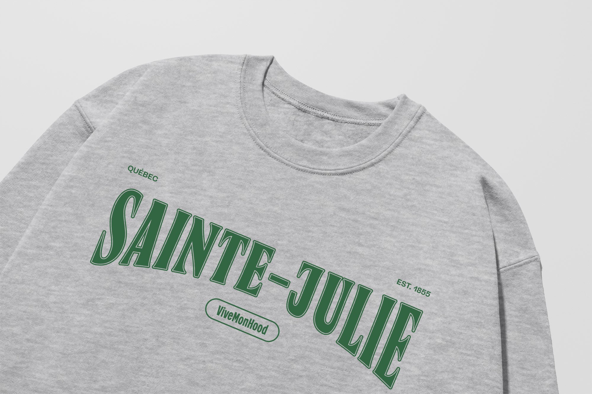Mon Crew Fit - Adultes - Sainte-Julie - Impression en Vert