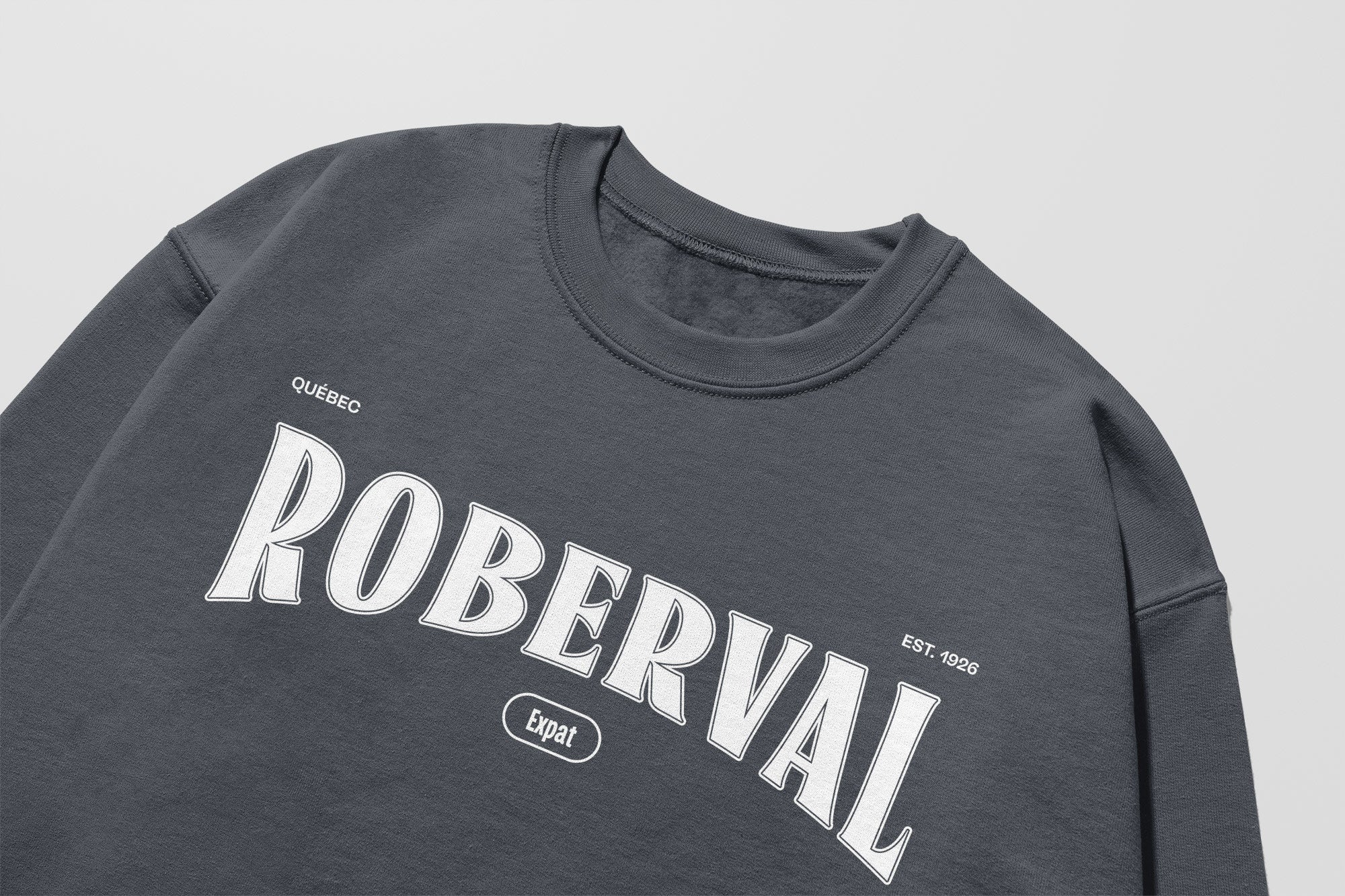 Mon Crew Fit - Enfants - Roberval - Impression en Blanc