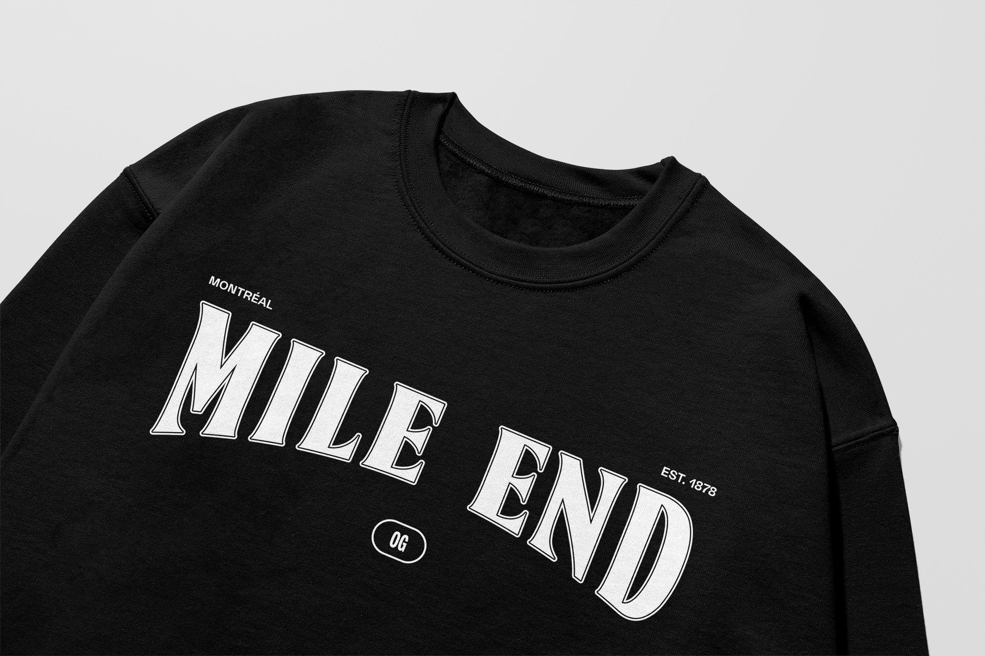 Mon Crew Confort - Adultes - Mile End - Impression en Blanc