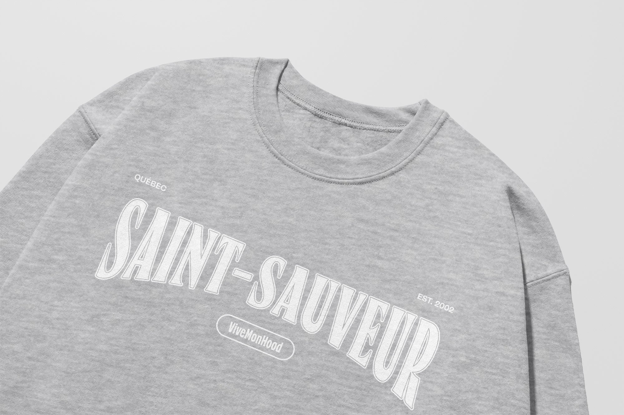 Mon Crew Fit - Enfants - Saint-Sauveur - Impression en Blanc