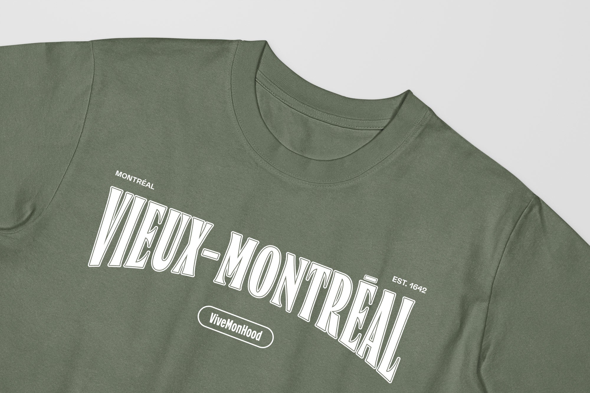 Mon T-Shirt Garçon - Adultes - Vieux-Montréal - Impression en Blanc