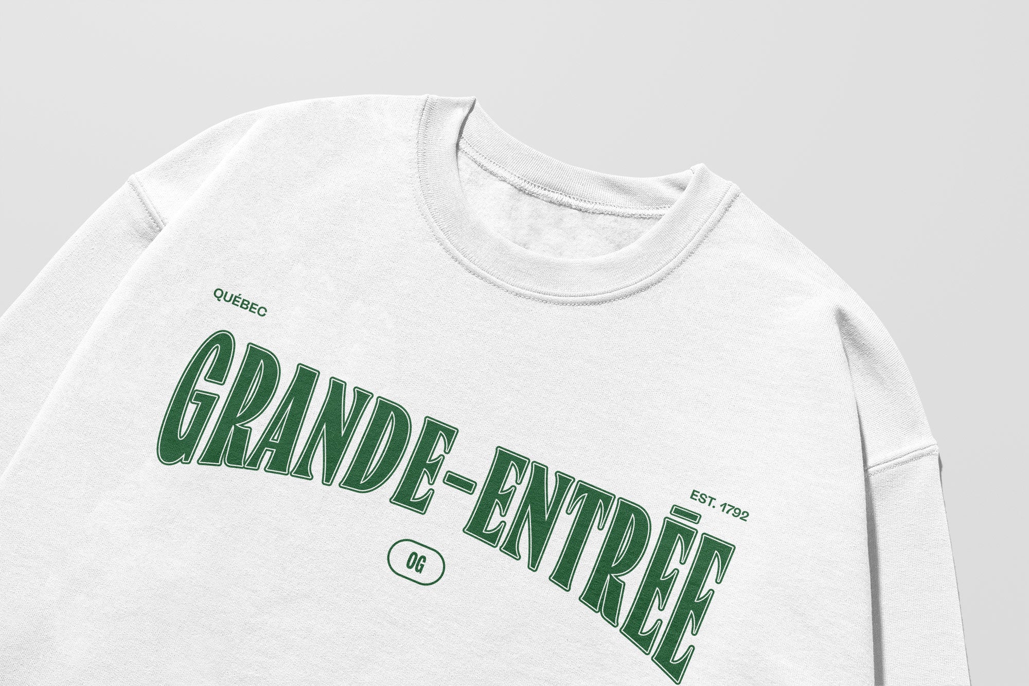 Mon Crew Fit - Adultes - Grande-Entree - Impression en Vert