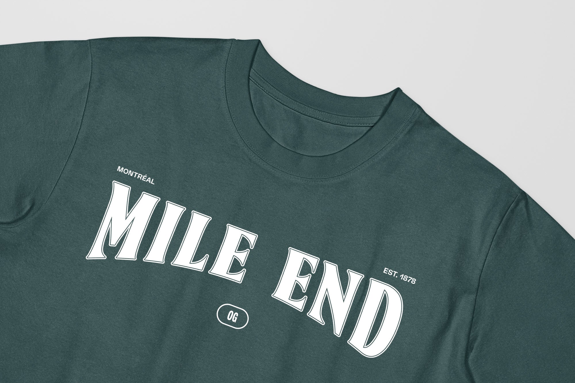 Mon T-Shirt Garçon - Adultes - Mile End - Impression en Blanc