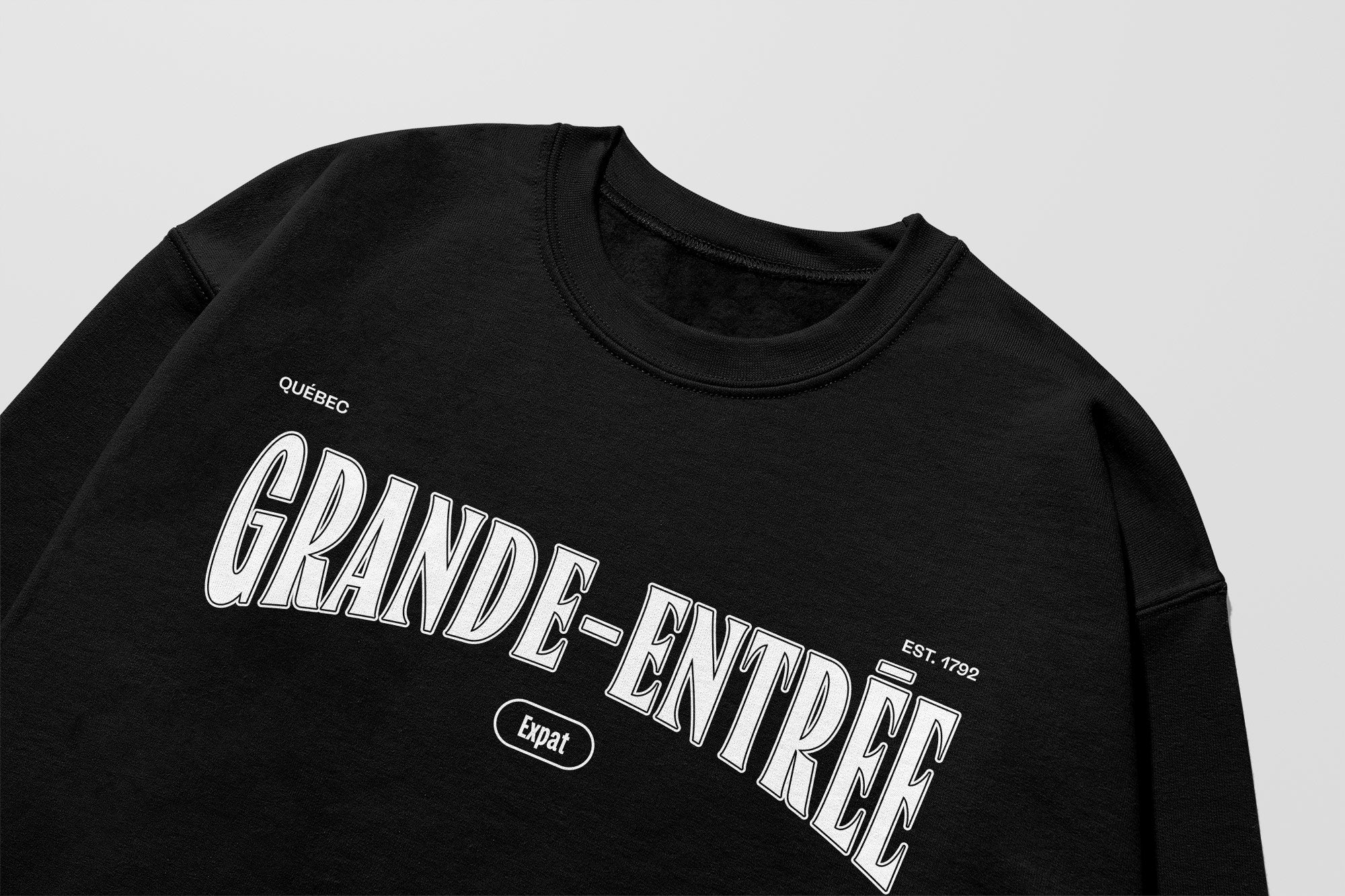 Mon Crew Fit - Adultes - Grande-Entree - Impression en Blanc