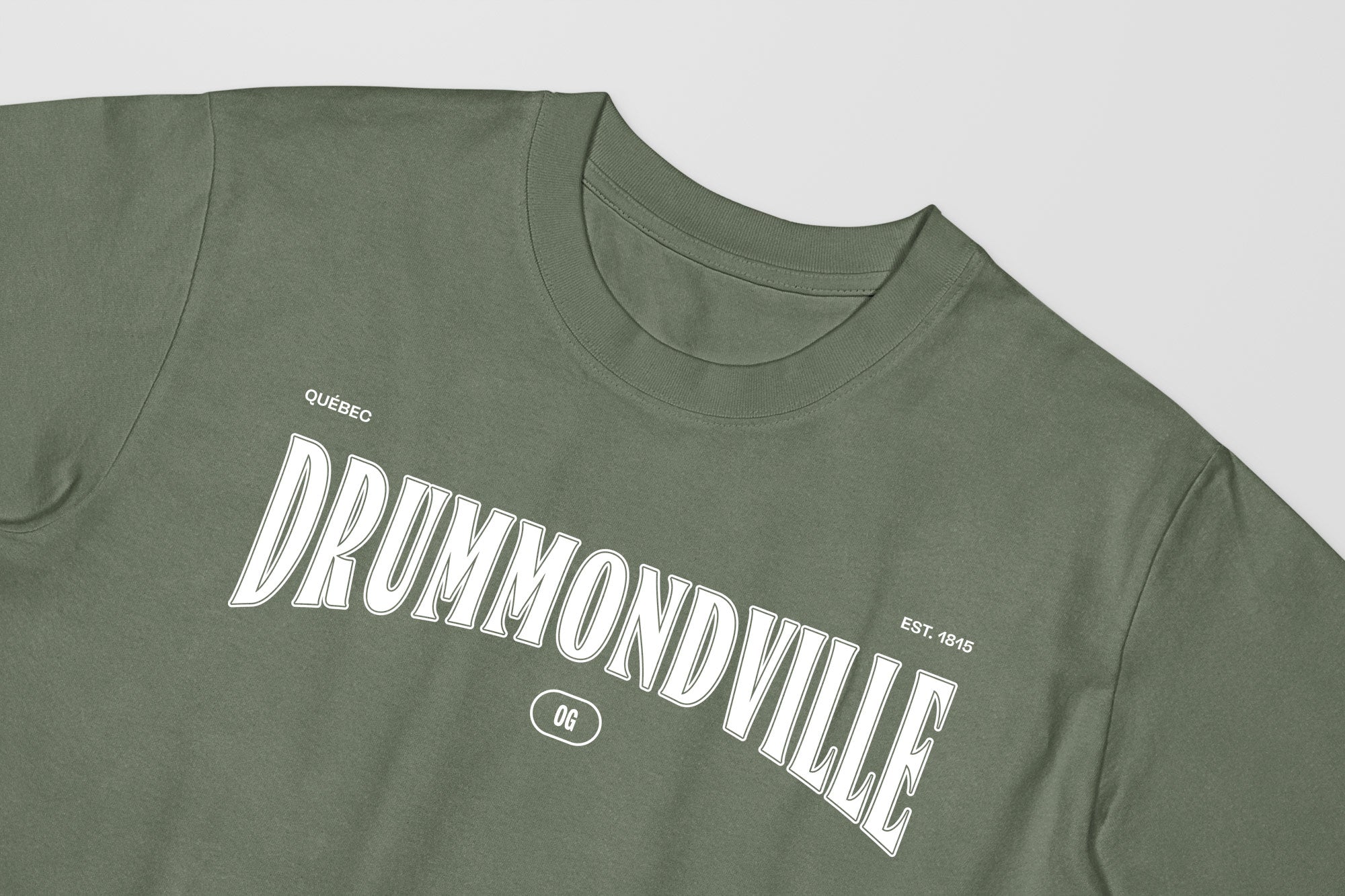 Mon T-Shirt Garçon - Adultes - Drummondville - Impression en Blanc