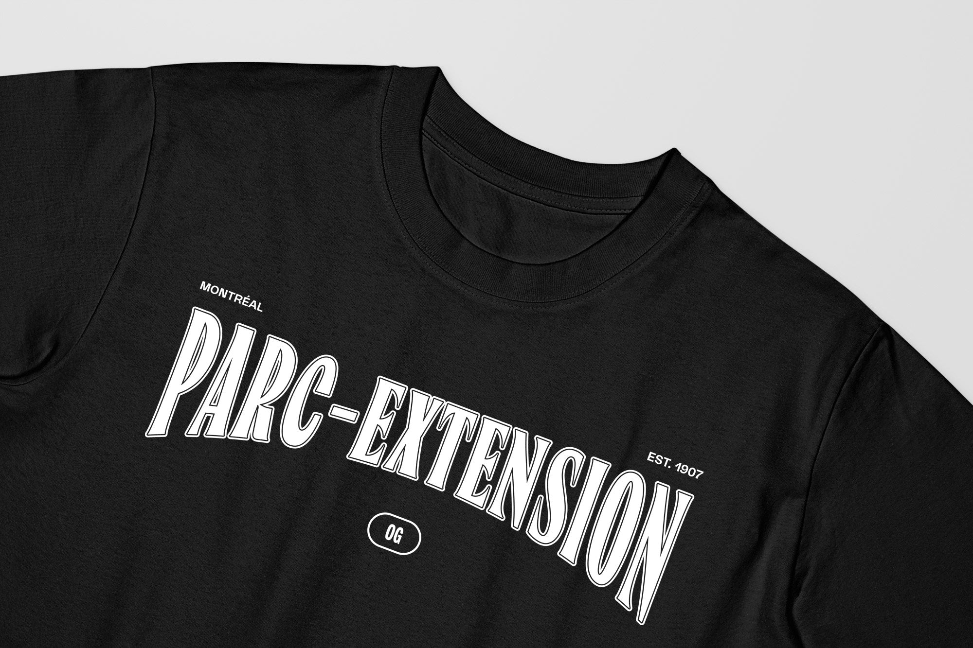 Mon T-Shirt Garçon - Adultes - Parc-Extension - Impression en Blanc