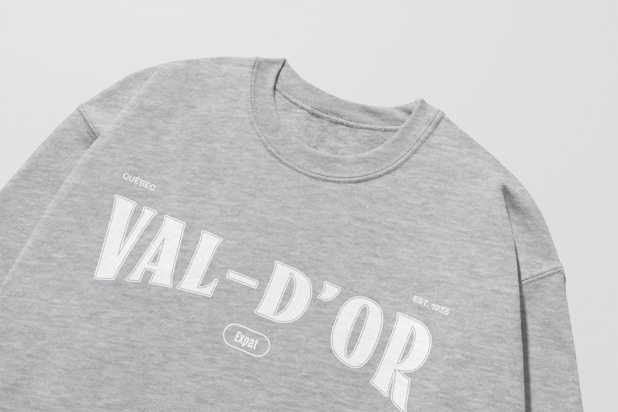 Mon Crew Fit - Adultes - Val-D'or - Impression en Blanc