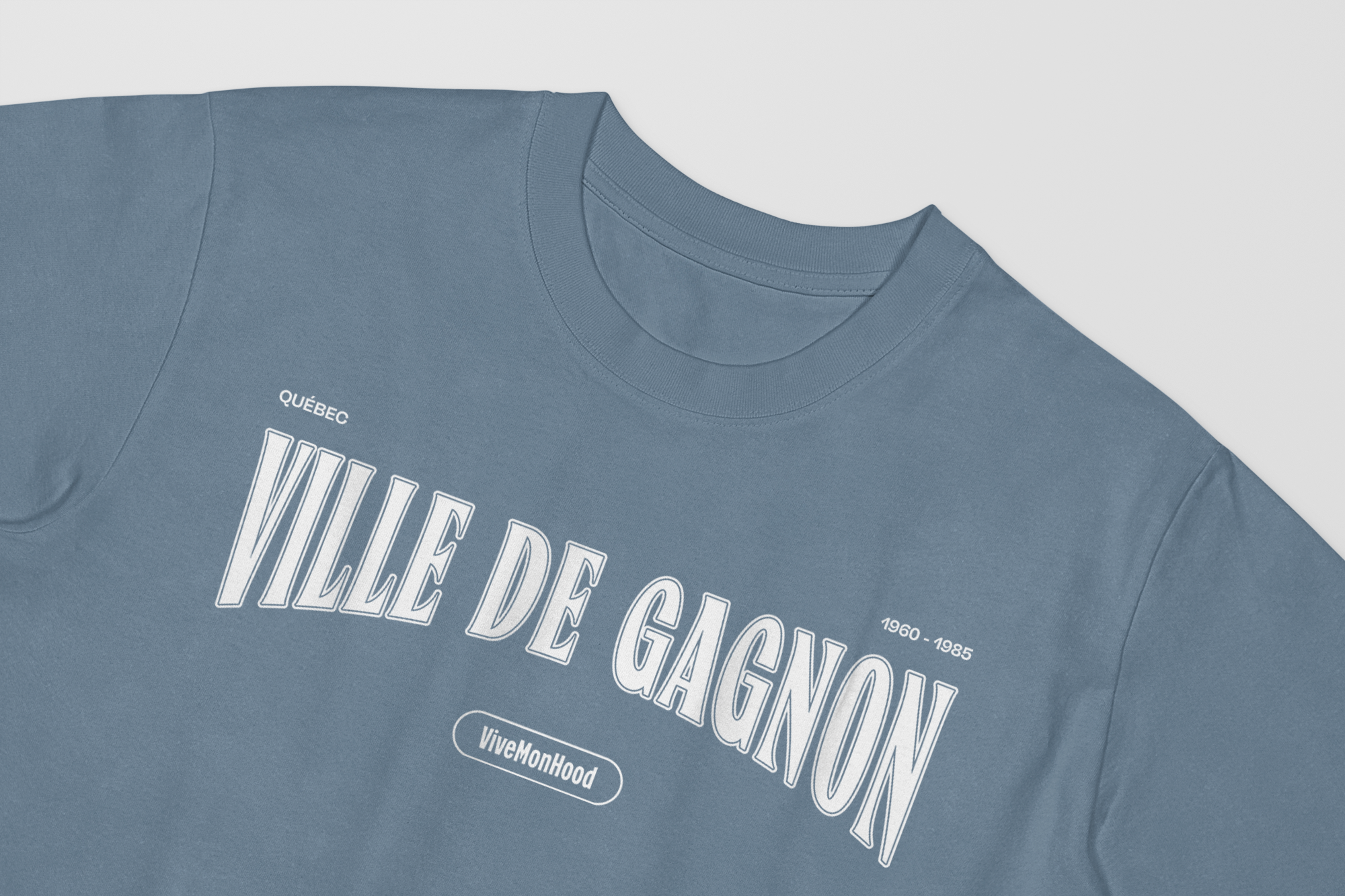 Mon T-Shirt Garçon - Ville de Gagnon - Adulte - Blanc - BlueJean