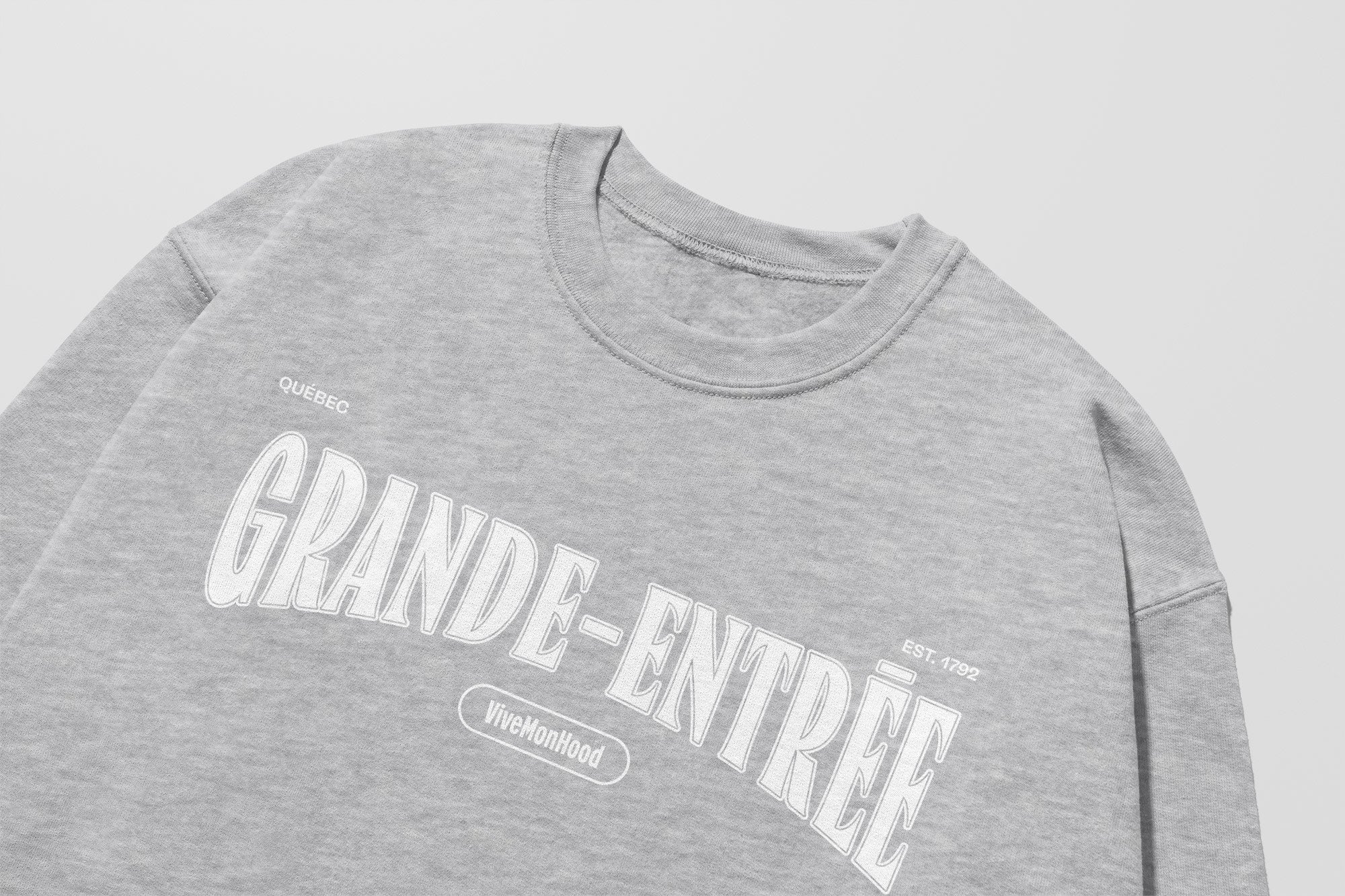 Mon Crew Fit - Adultes - Grande-Entree - Impression en Blanc