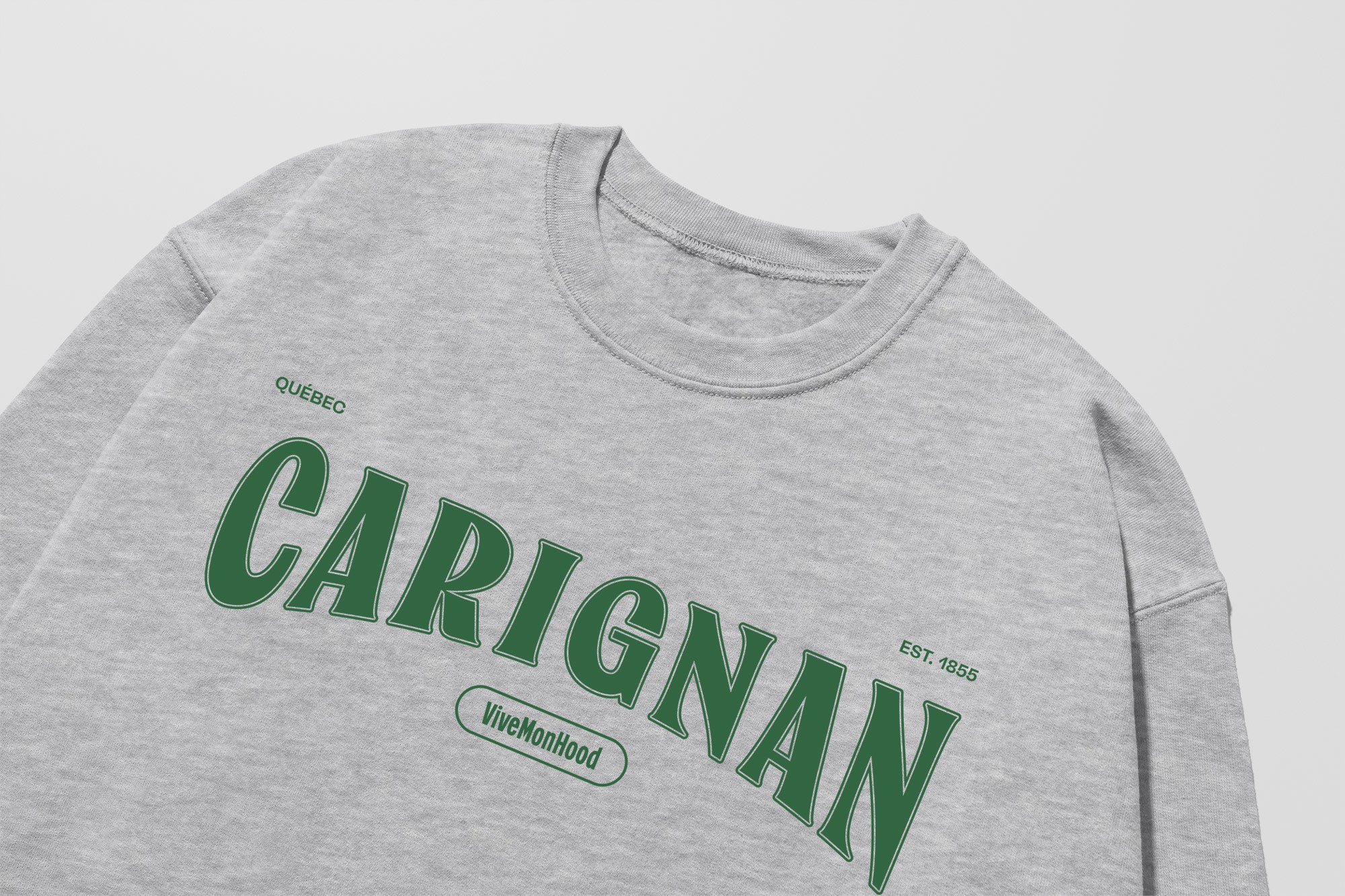 Mon Crew Fit - Adultes - Carignan - Impression en Vert