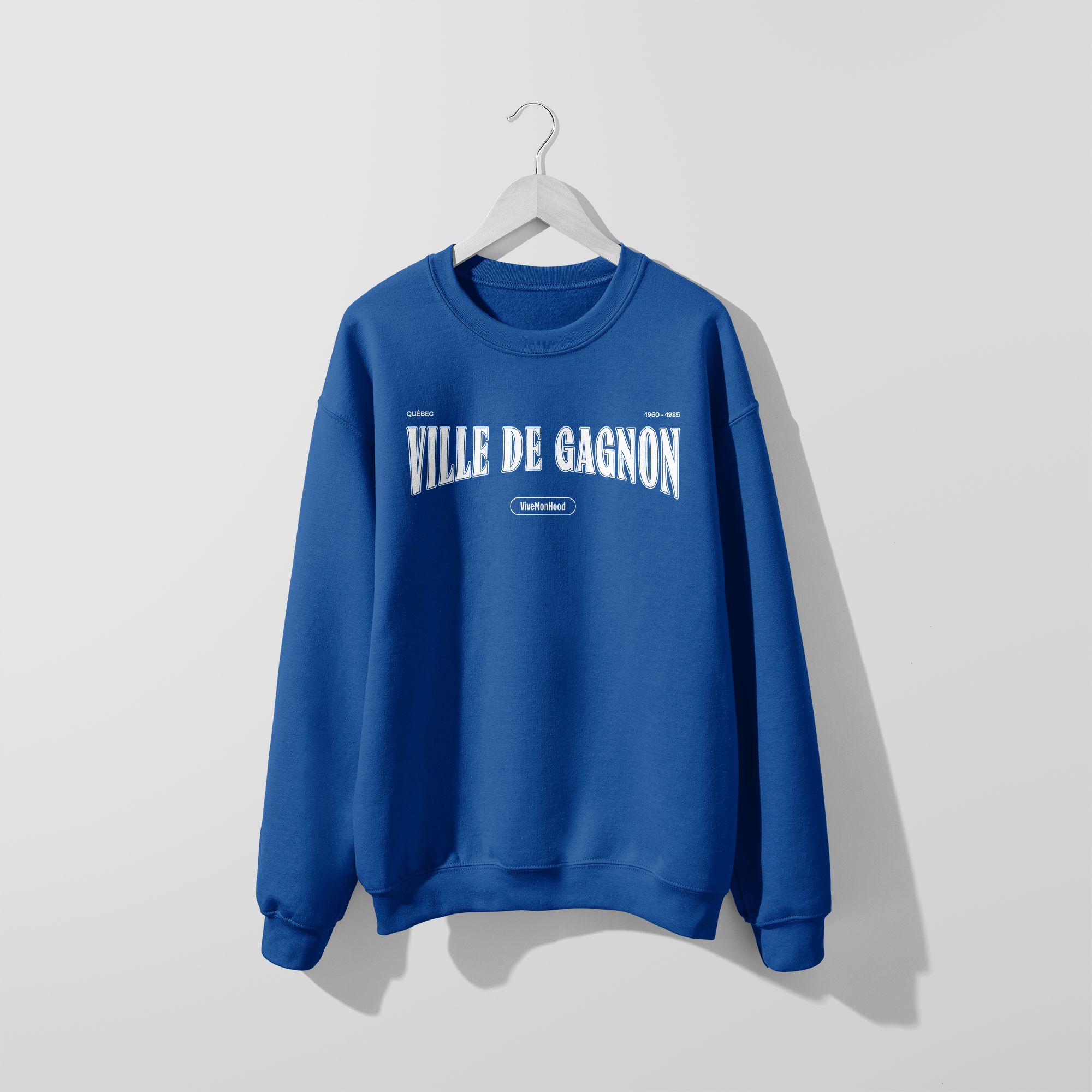 Mon Crew Confort - Ville de Gagnon - Adulte - Blanc - Royal