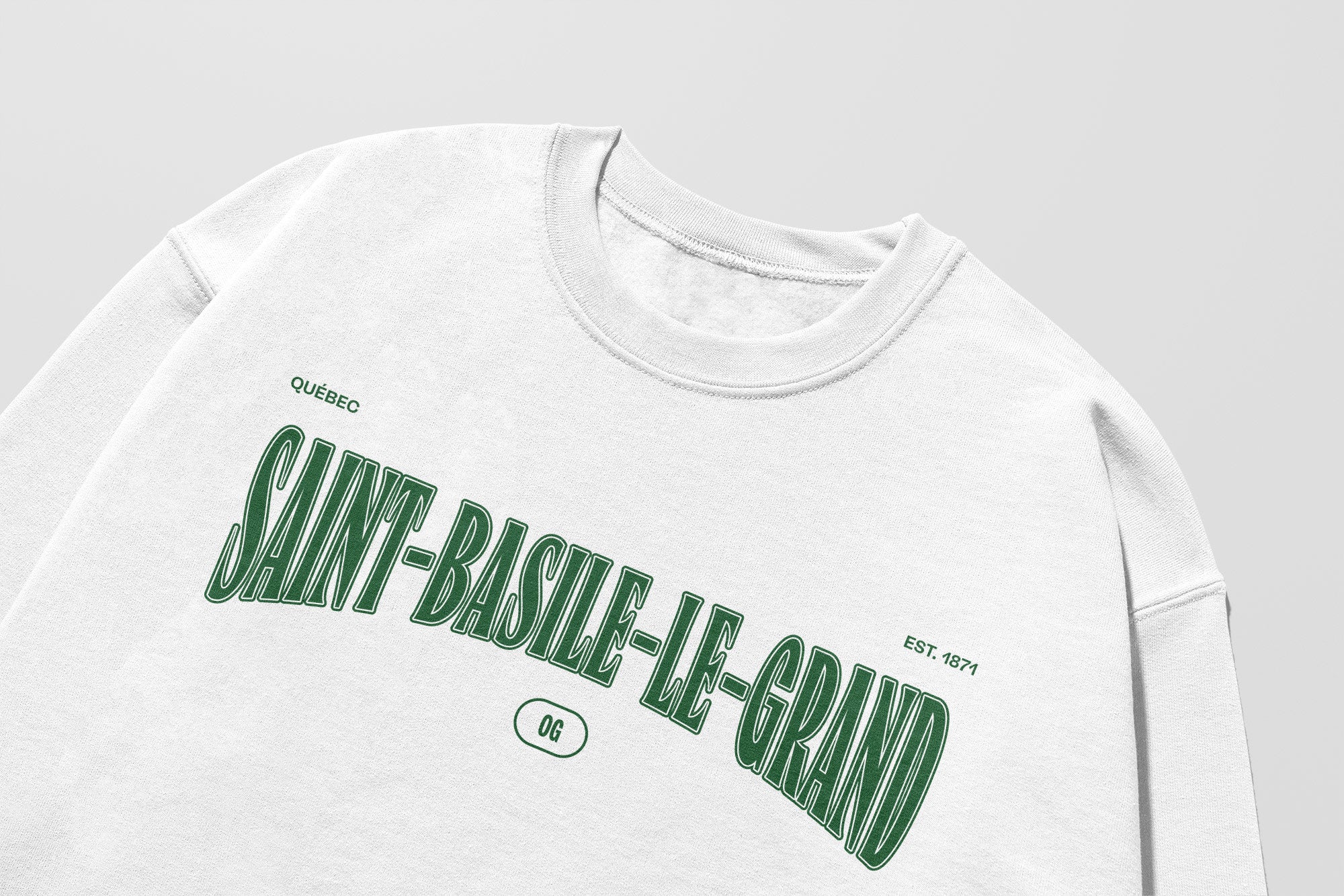 Mon Crew Fit - Adultes - Saint-Basile-Le-Grand - Impression en Vert
