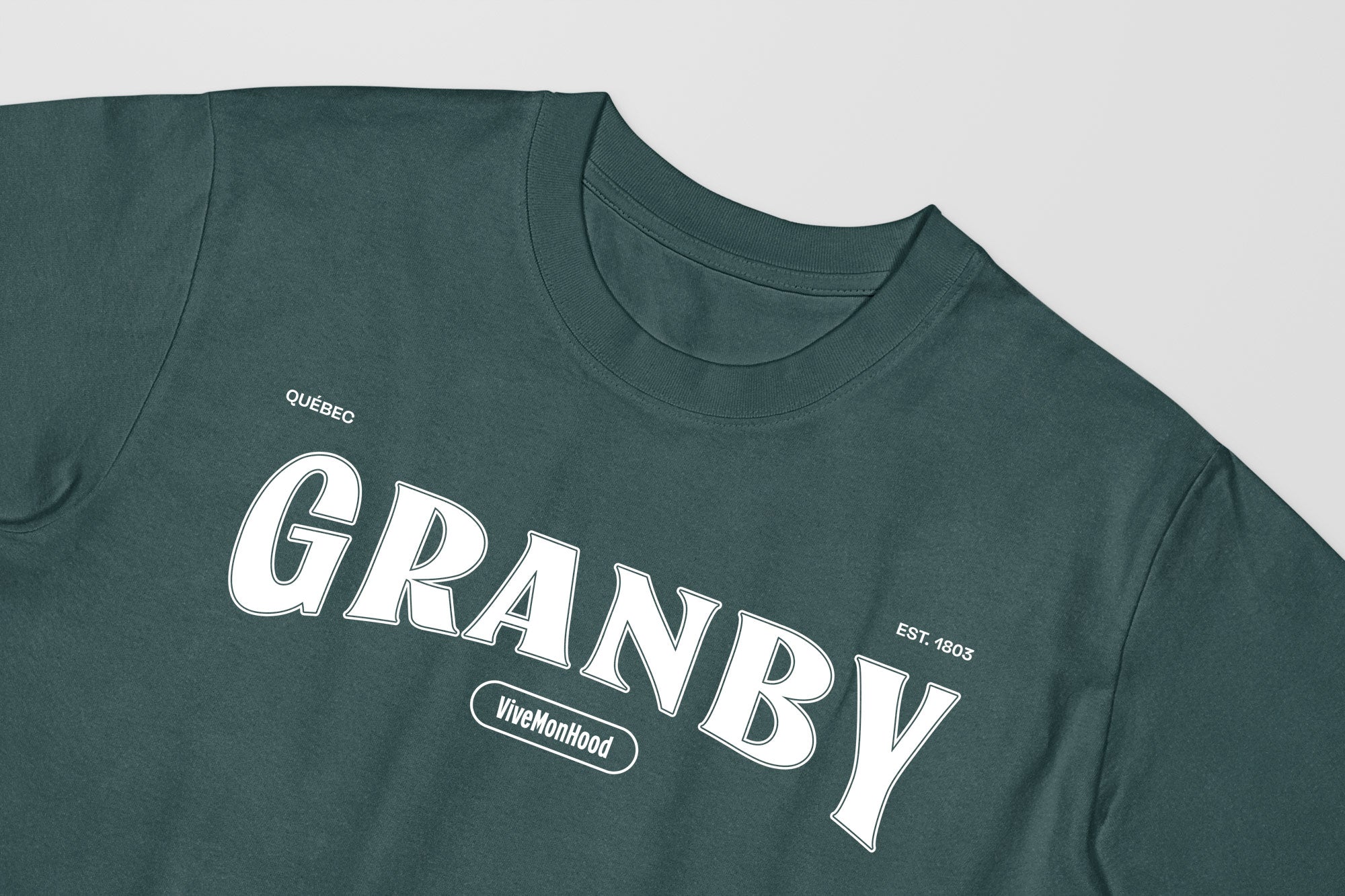 Mon T-Shirt Garçon - Adultes - Granby - Impression en Blanc