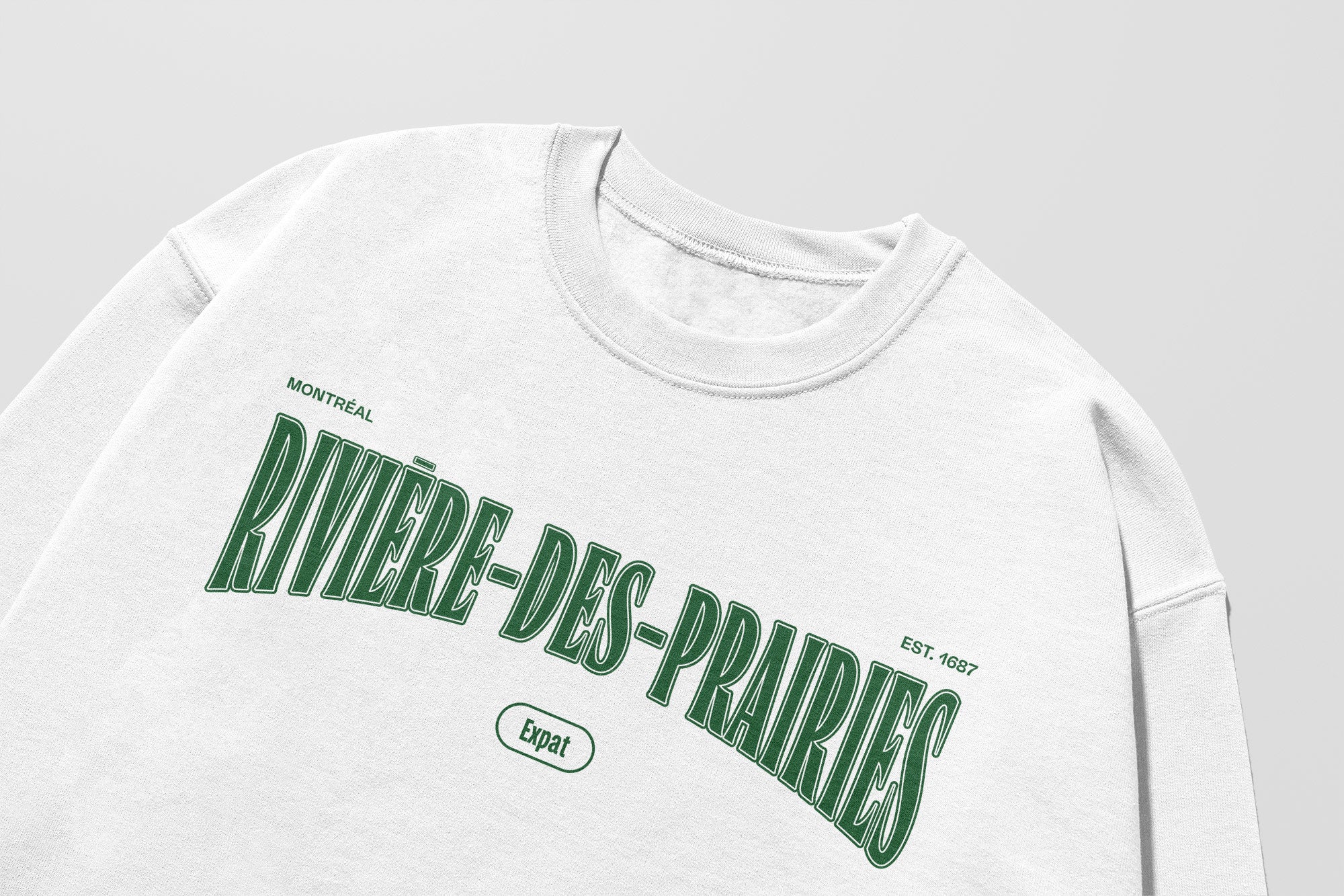 Mon Crew Fit - Adultes - Riviere-Des-Prairies - Impression en Vert