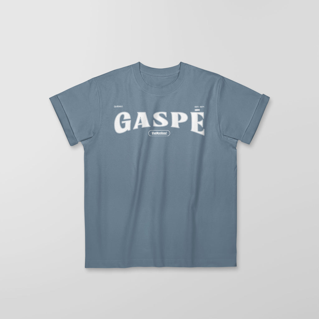 Mon T-Shirt Garçon - Adultes - Gaspé - Impression en Blanc