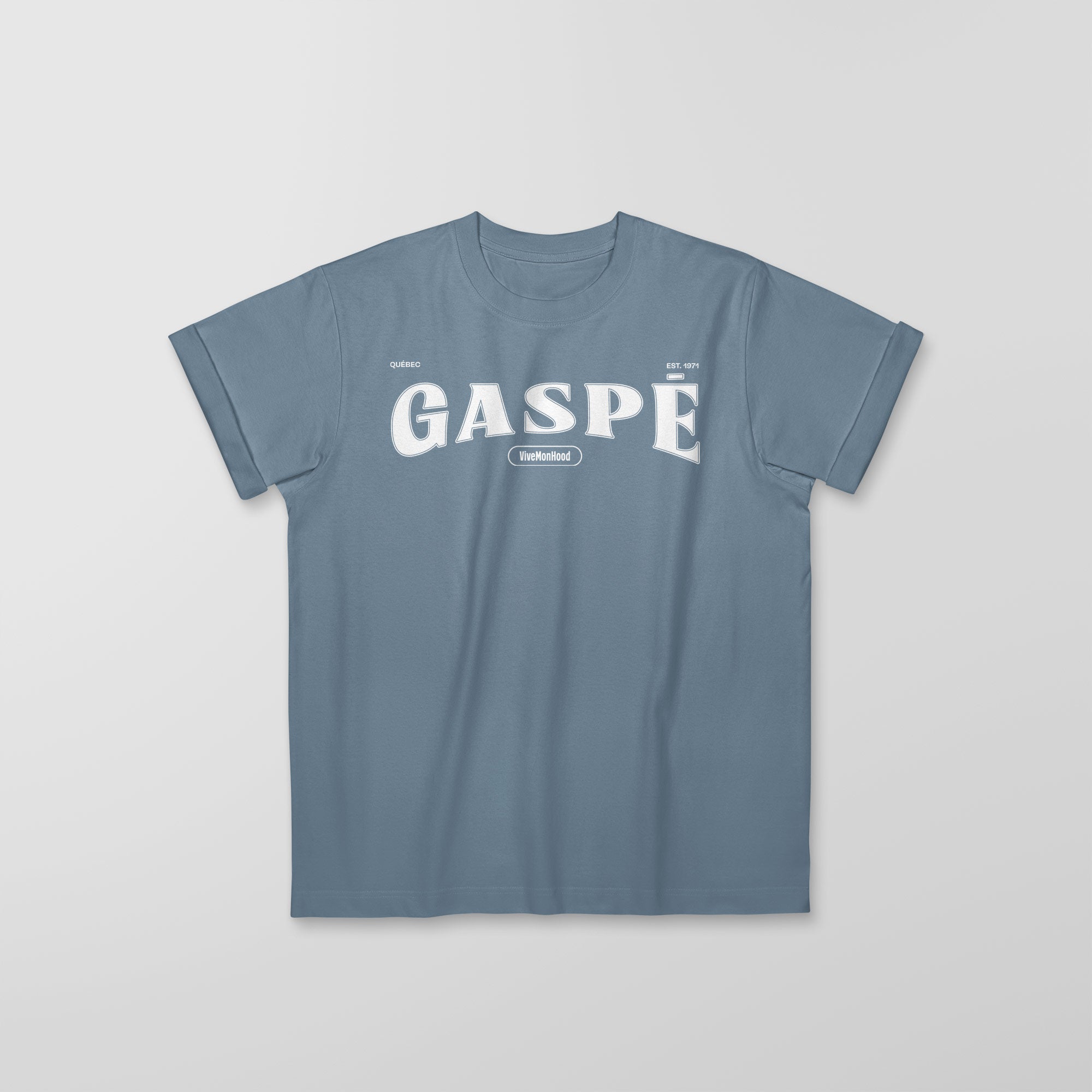 Mon T-Shirt Garçon - Adultes - Gaspé - Impression en Blanc
