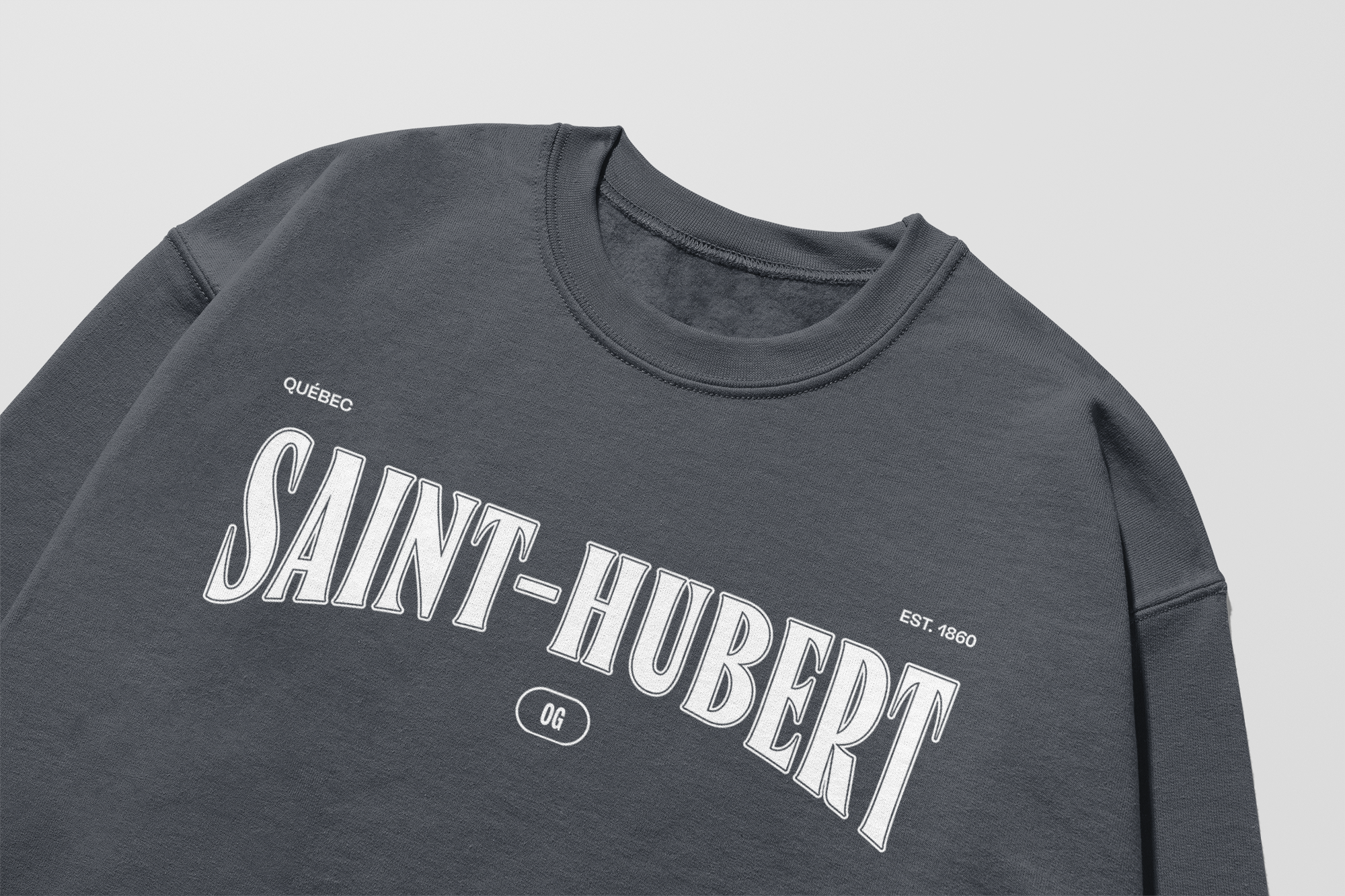 Mon Crew Fit - Saint-Hubert - Enfant - Blanc - Dark Heather