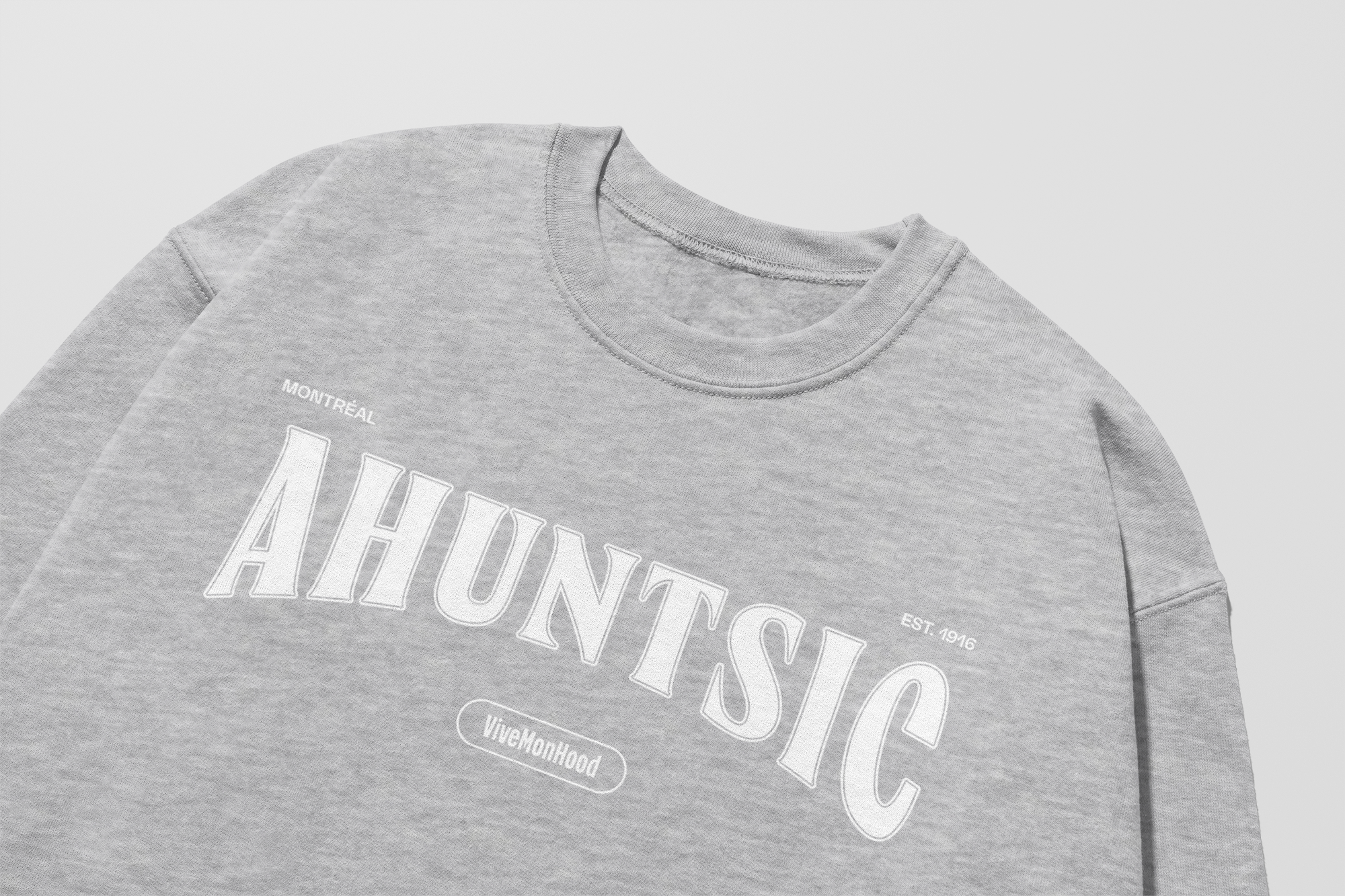 Mon Crew Fit - Ahuntsic - Enfant - Blanc - Sport Gray