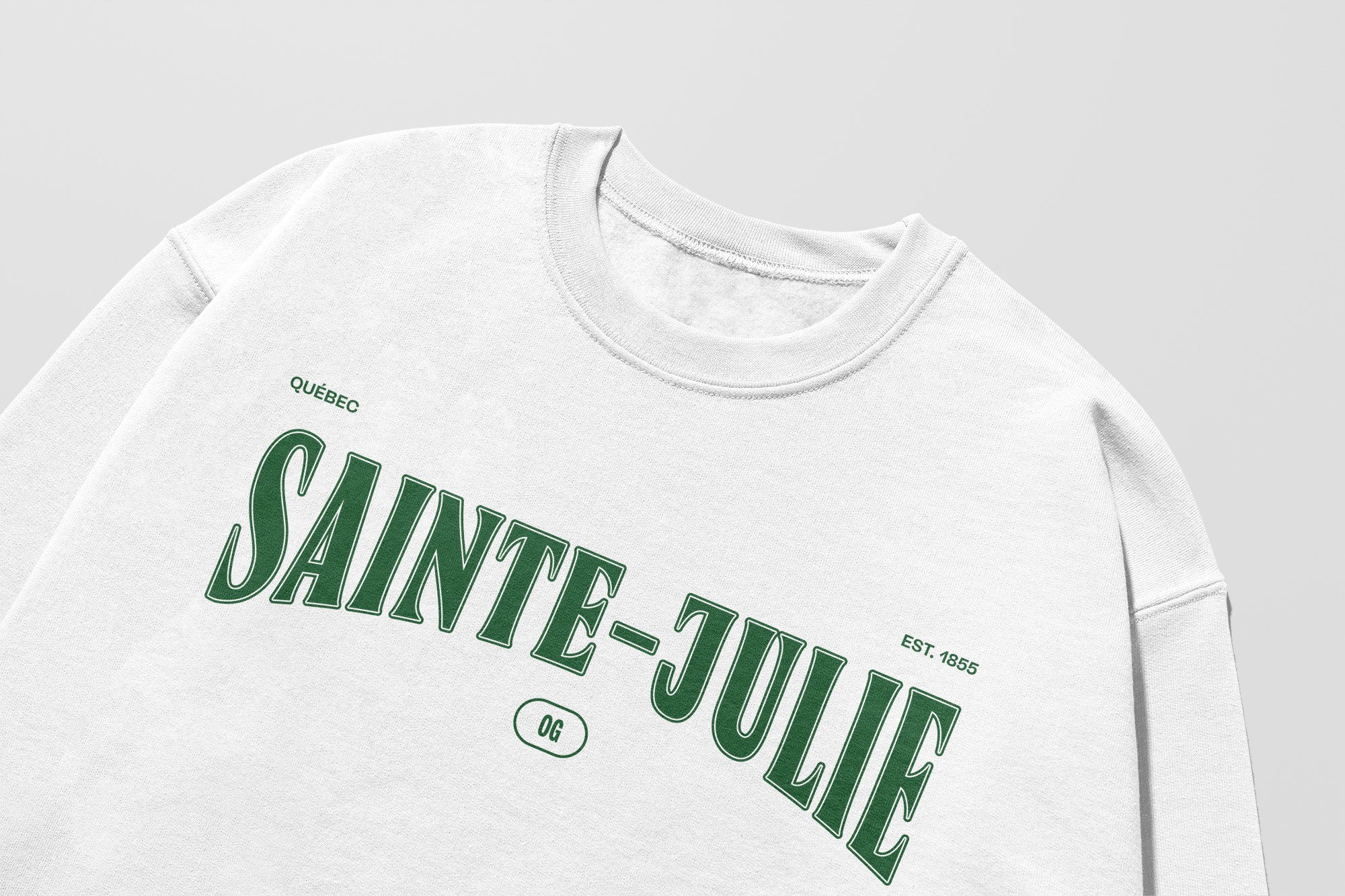 Mon Crew Fit - Adultes - Sainte-Julie - Impression en Vert