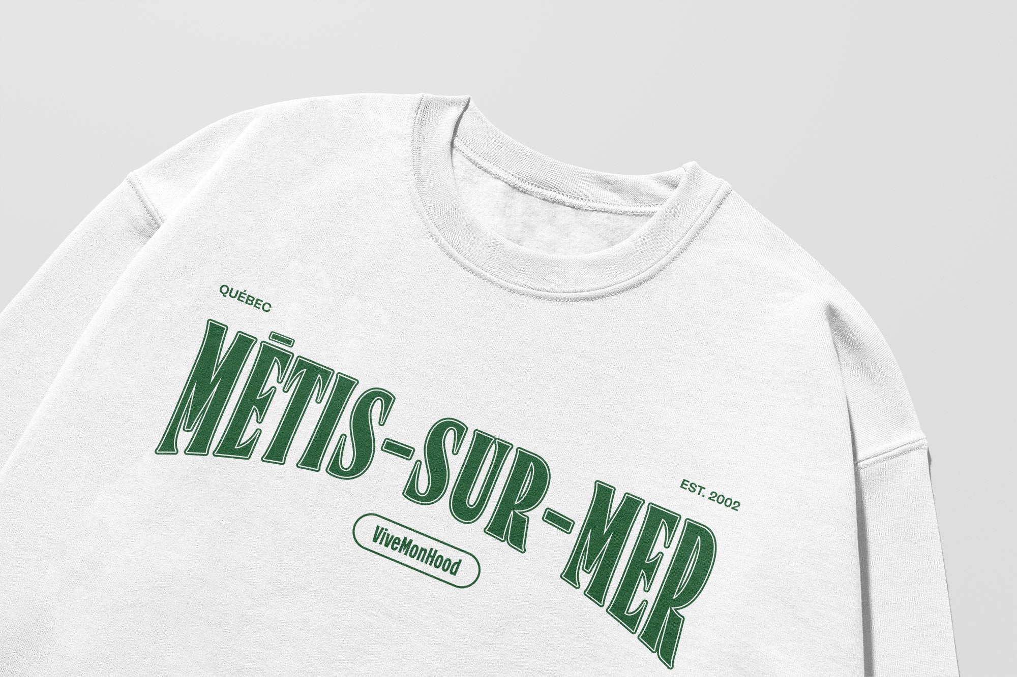 Mon Crew Fit - Adultes - Metis-Sur-Mer - Impression en Vert